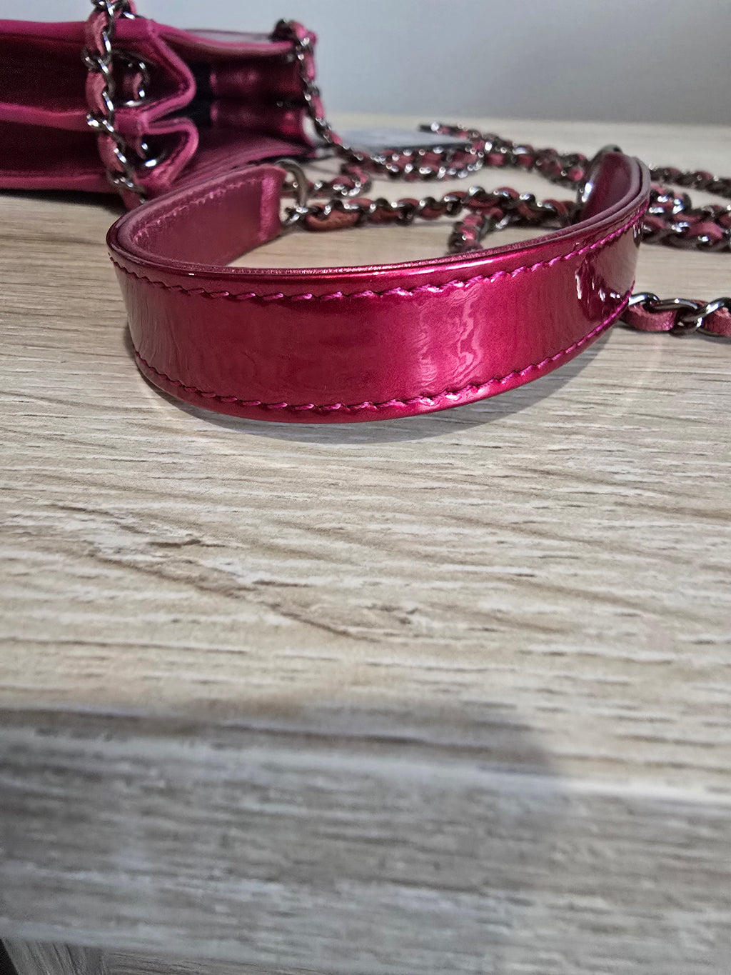 Chanel Pink Patent Leather Cell Phone Crossbody