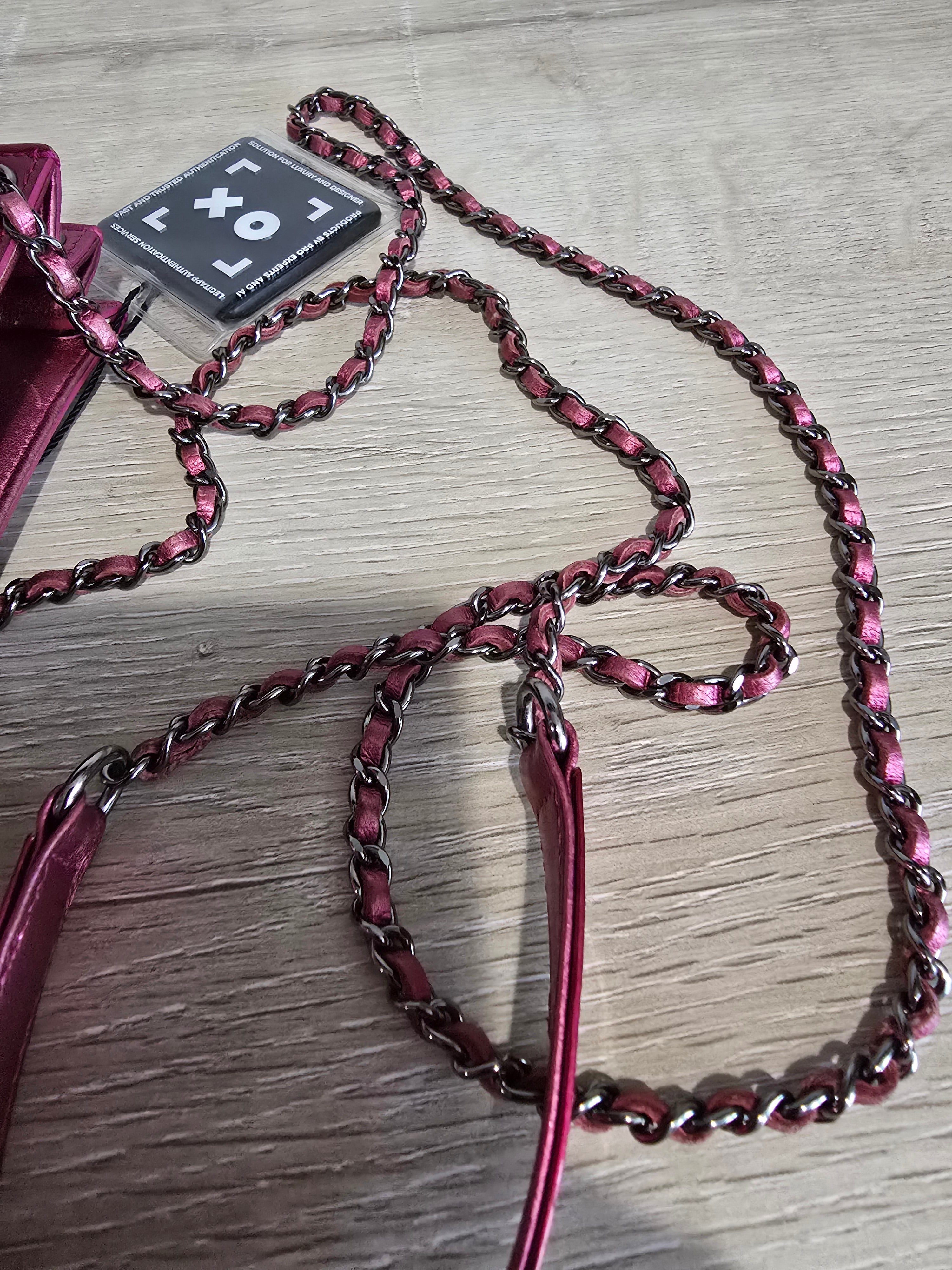Chanel Pink Patent Leather Cell Phone Crossbody