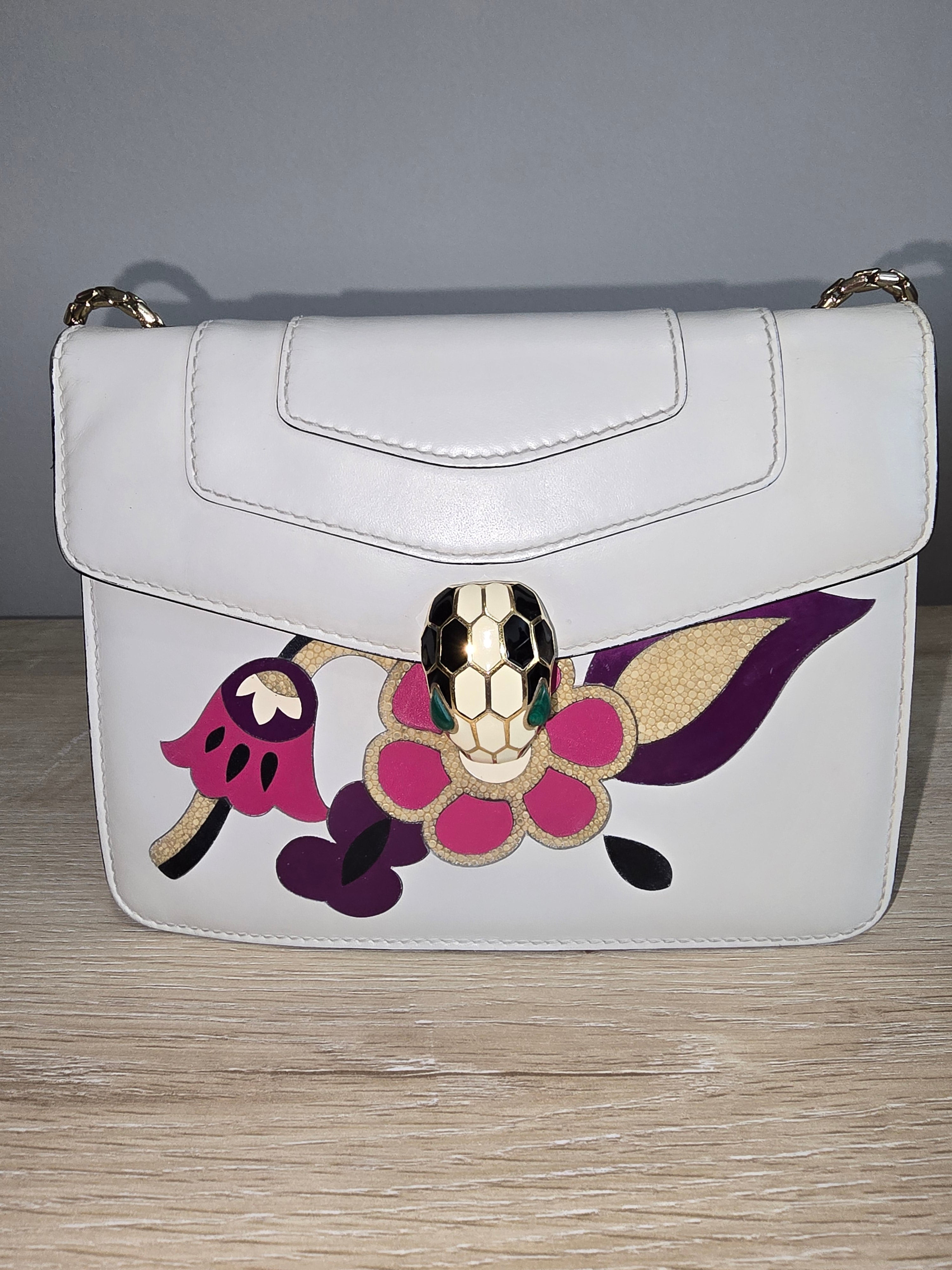Bvlgari Serpenti Forever Crossbody — White Onyx Special Edition Small