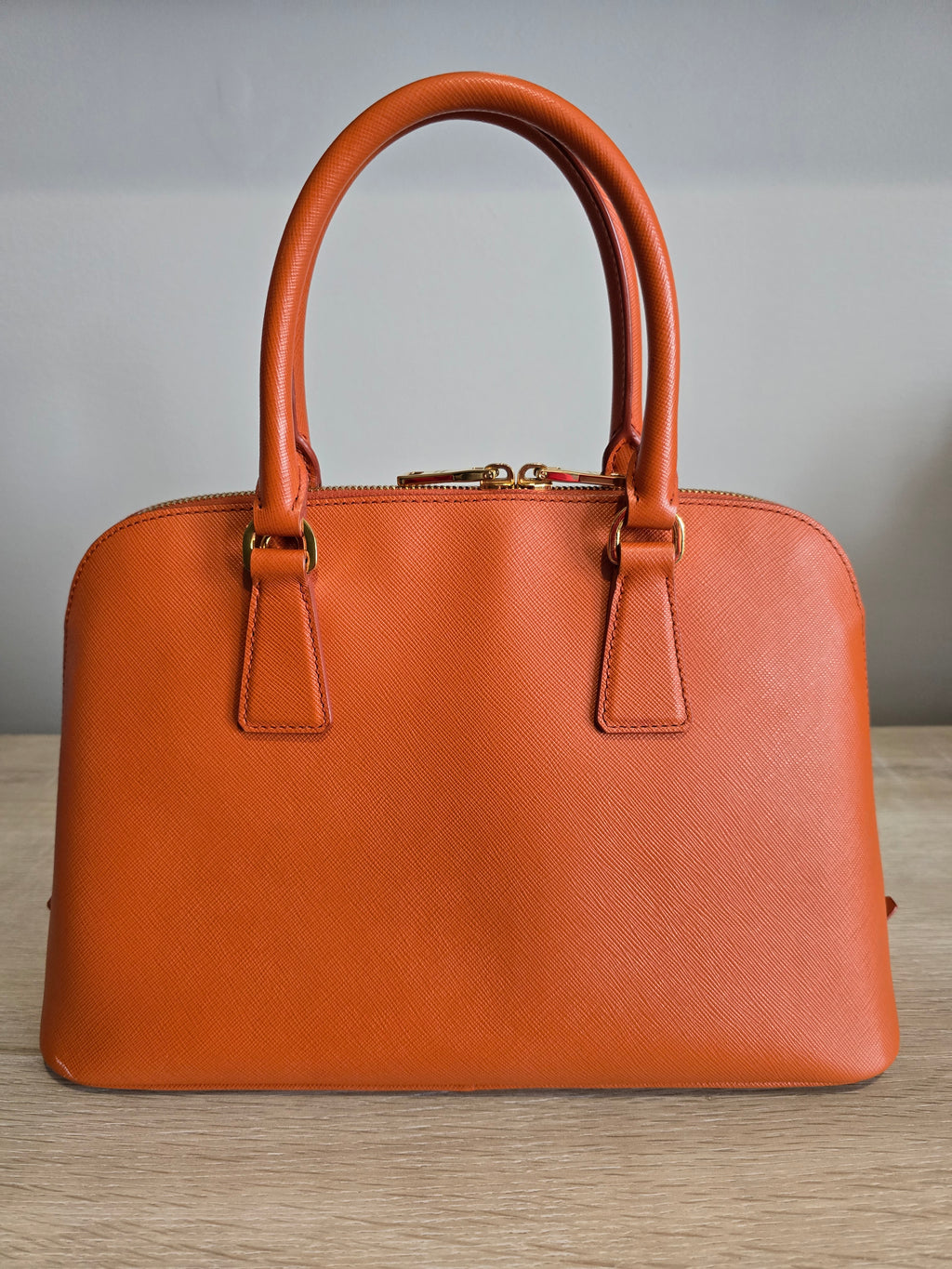 Prada Saffiano Shoulder Bag — Papaya