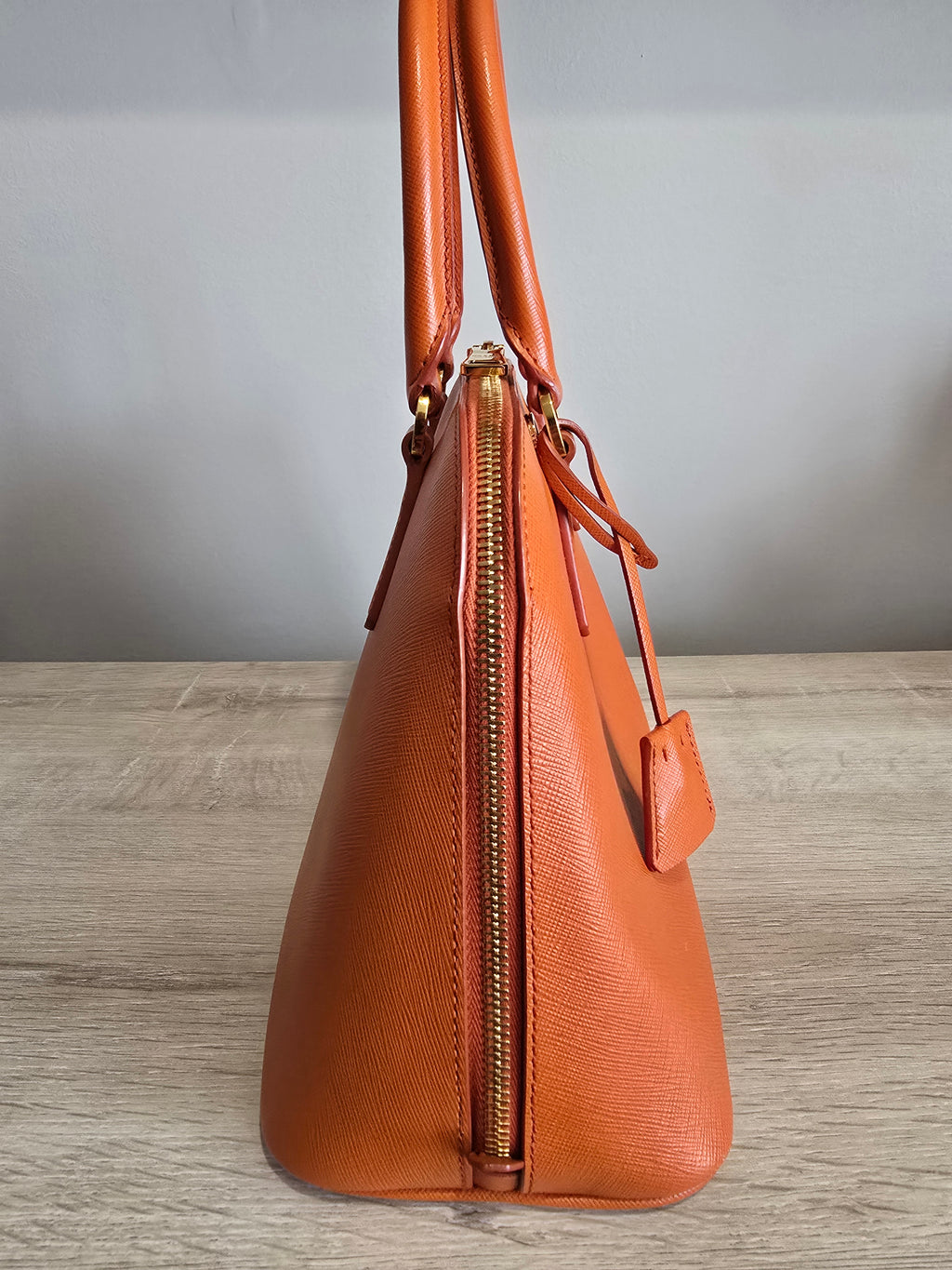 Prada Saffiano Shoulder Bag — Papaya