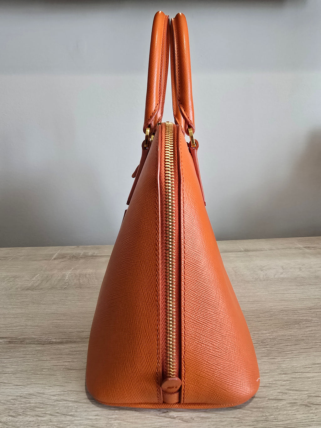 Prada Saffiano Shoulder Bag — Papaya