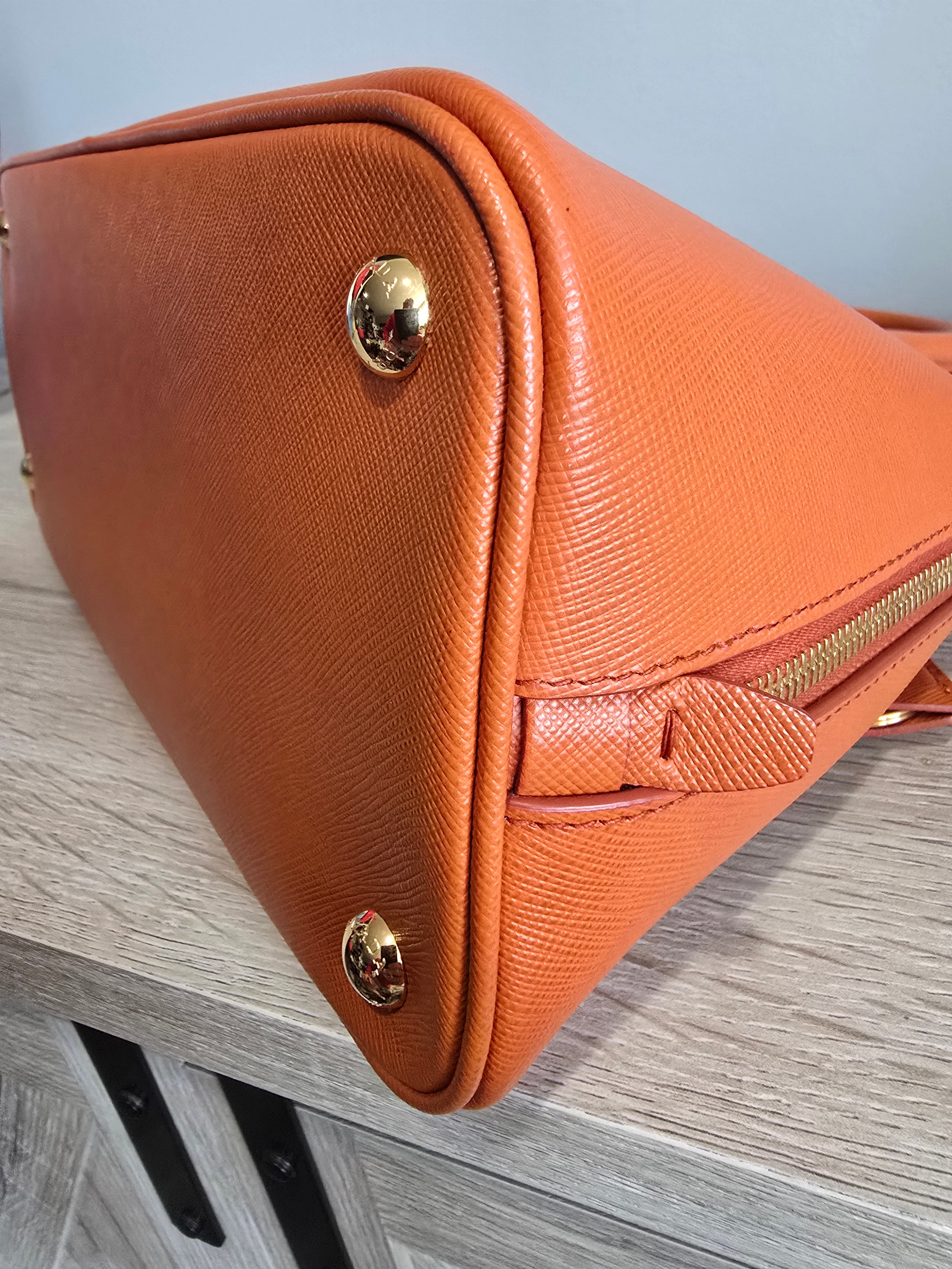 Prada Saffiano Shoulder Bag — Papaya