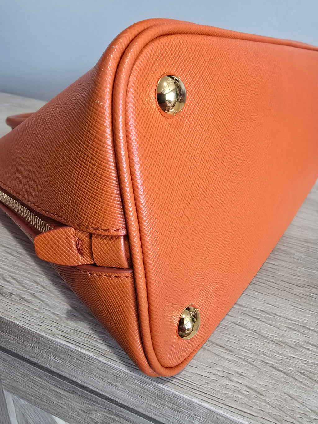 Prada Saffiano Shoulder Bag — Papaya