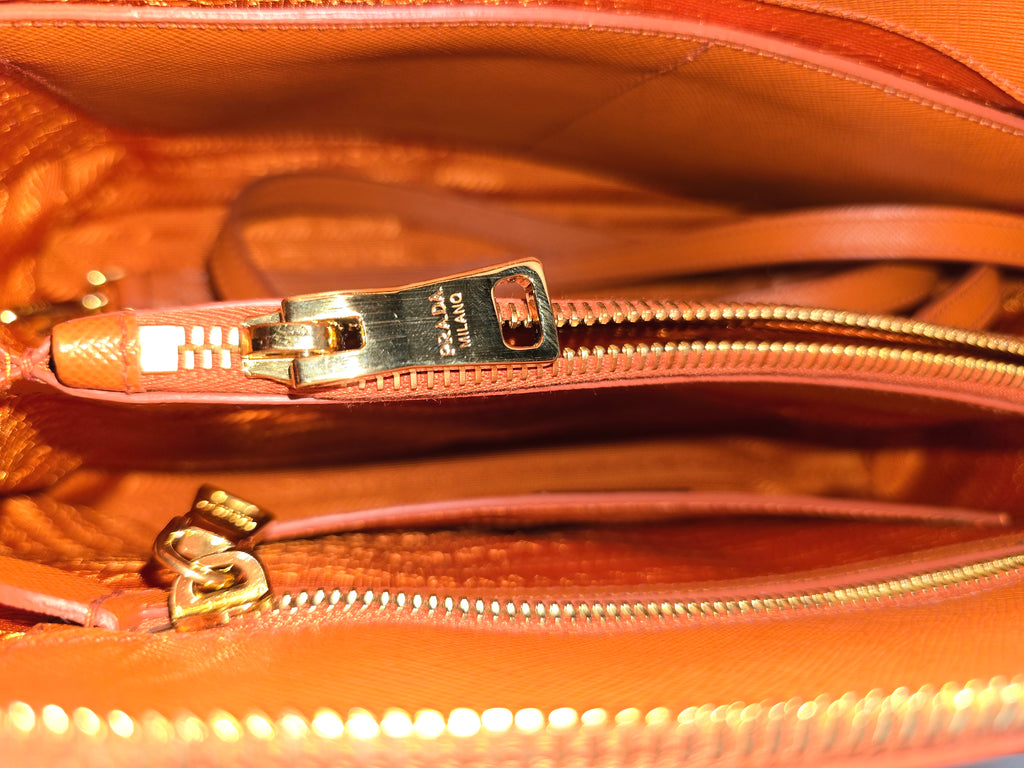 Prada Saffiano Shoulder Bag — Papaya