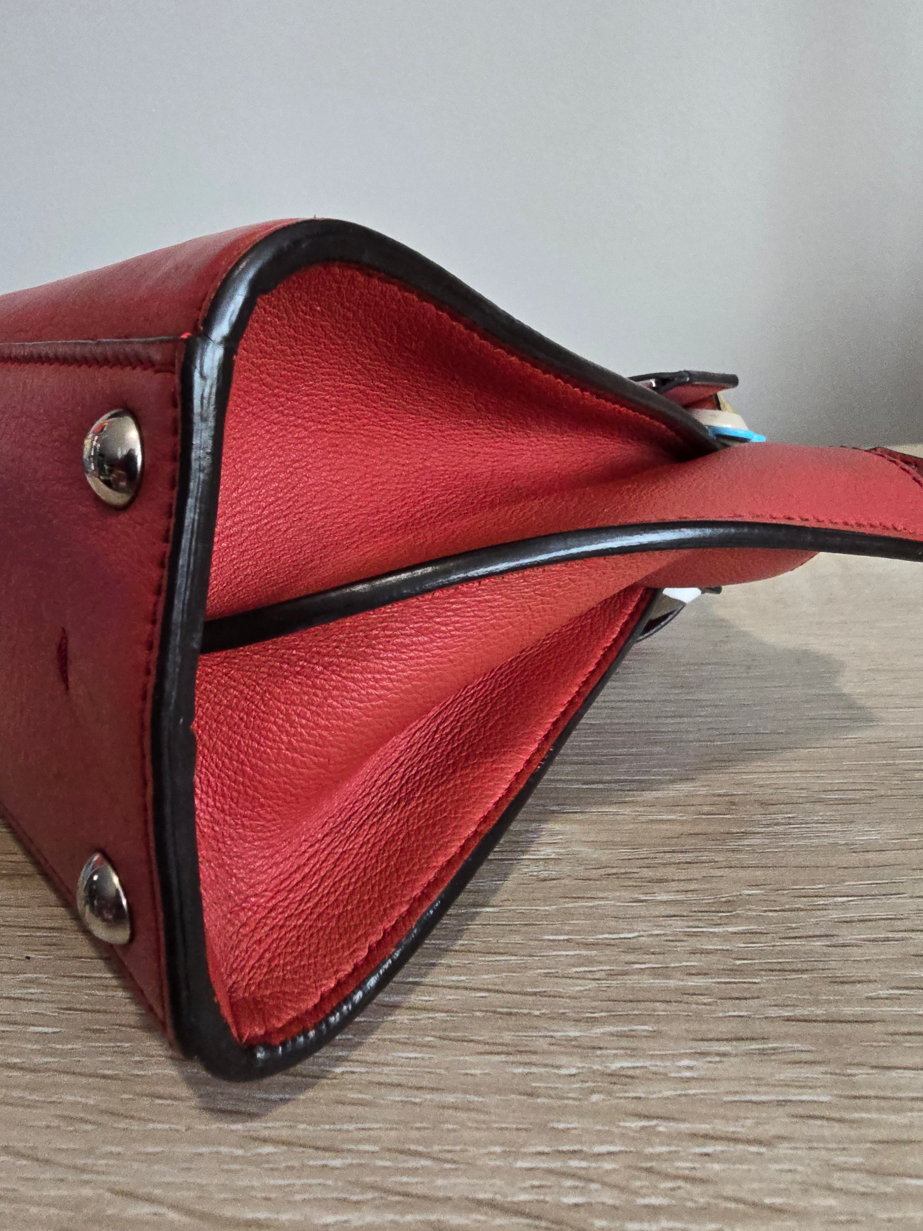 Fendi 3Jours Mini Floral Stud Tote — Red