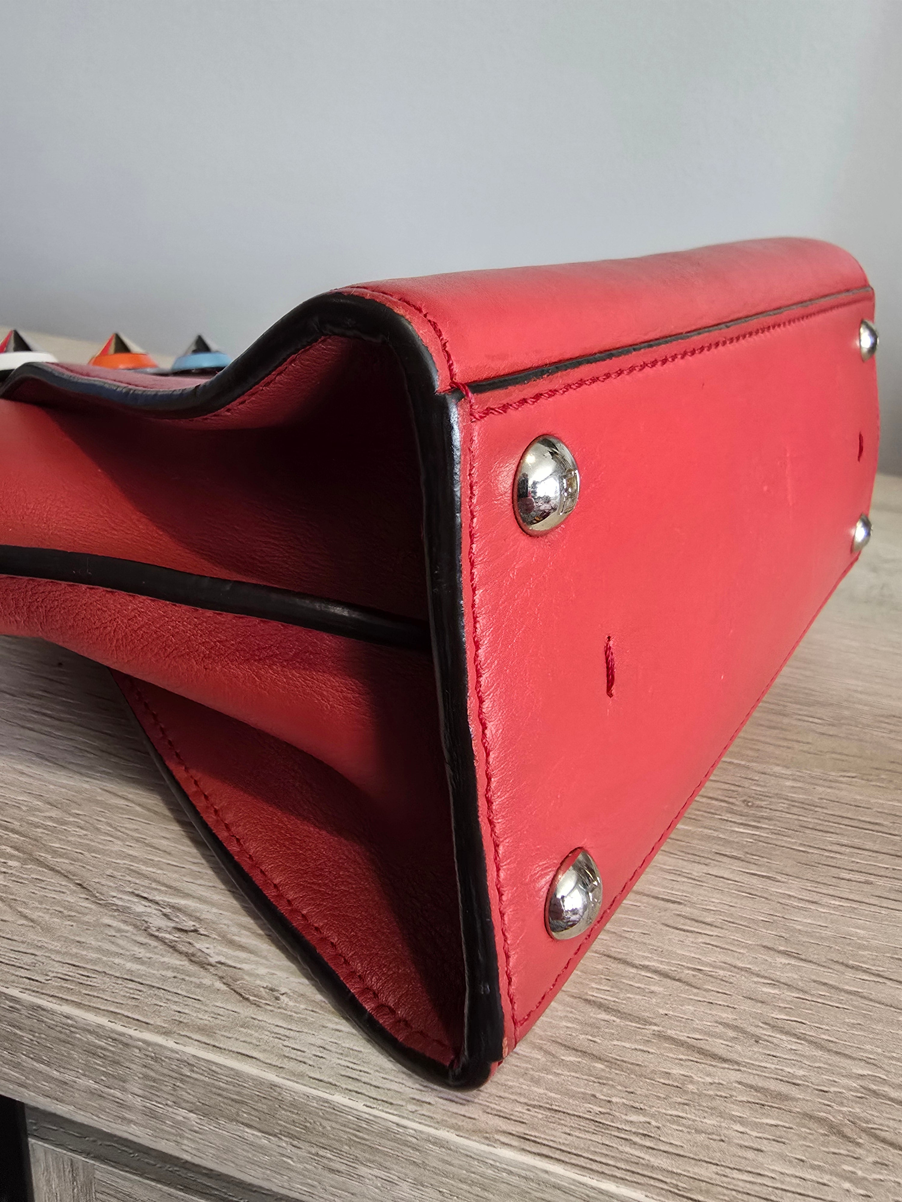 Fendi 3Jours Mini Floral Stud Tote — Red