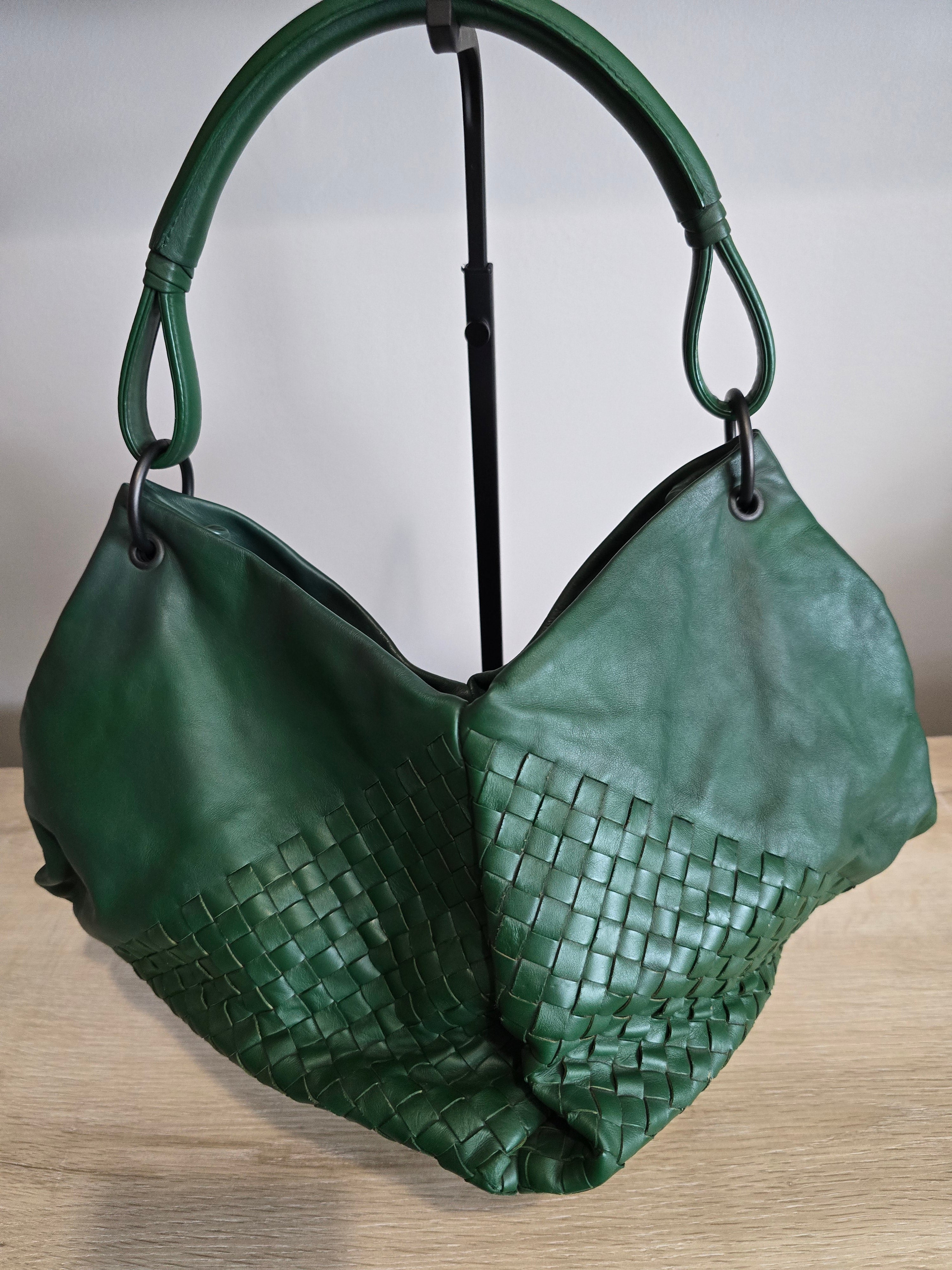 Bottega Veneta Fortune Cookie Hobo — Dark Green