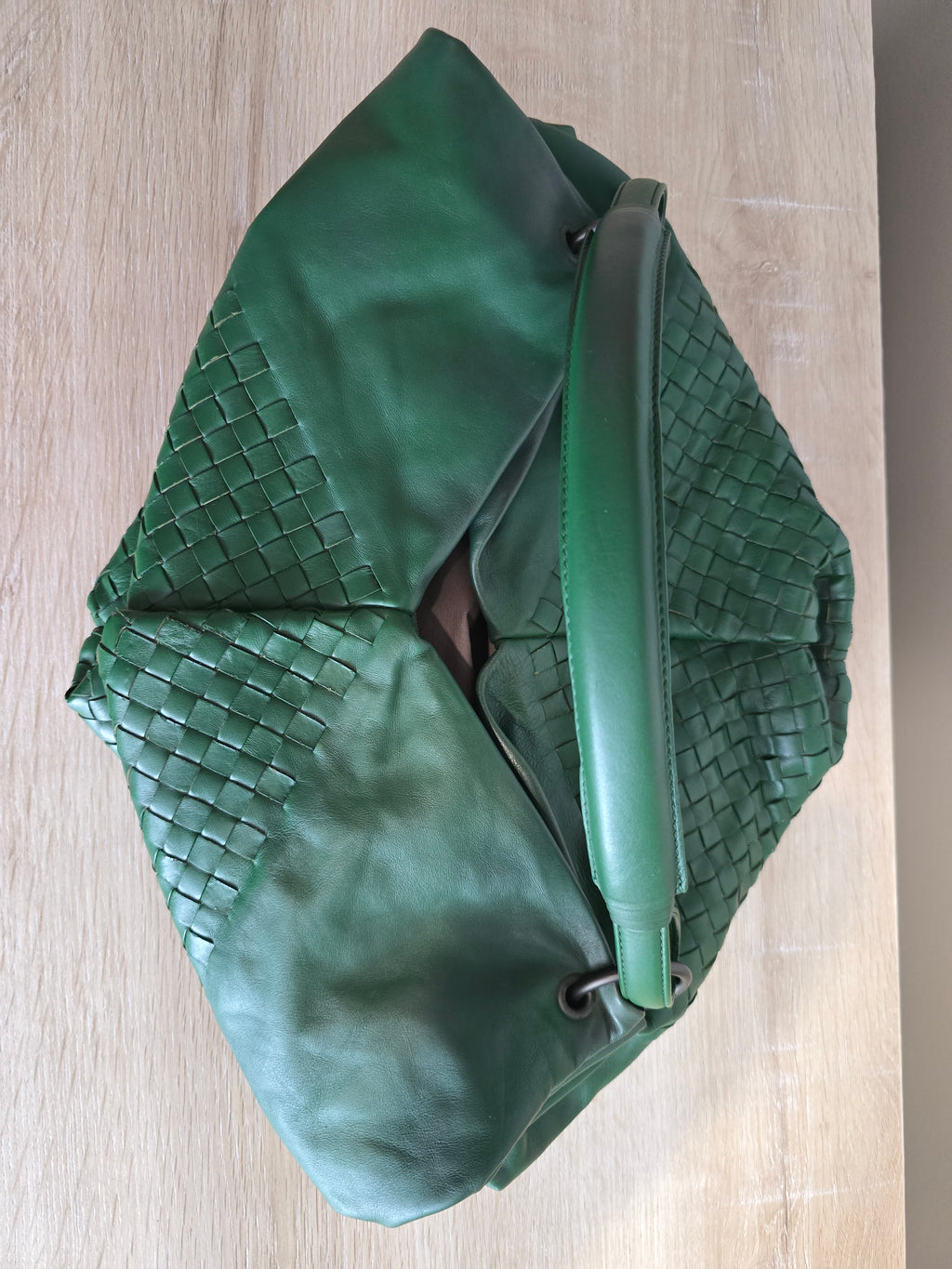 Bottega Veneta Fortune Cookie Hobo — Dark Green