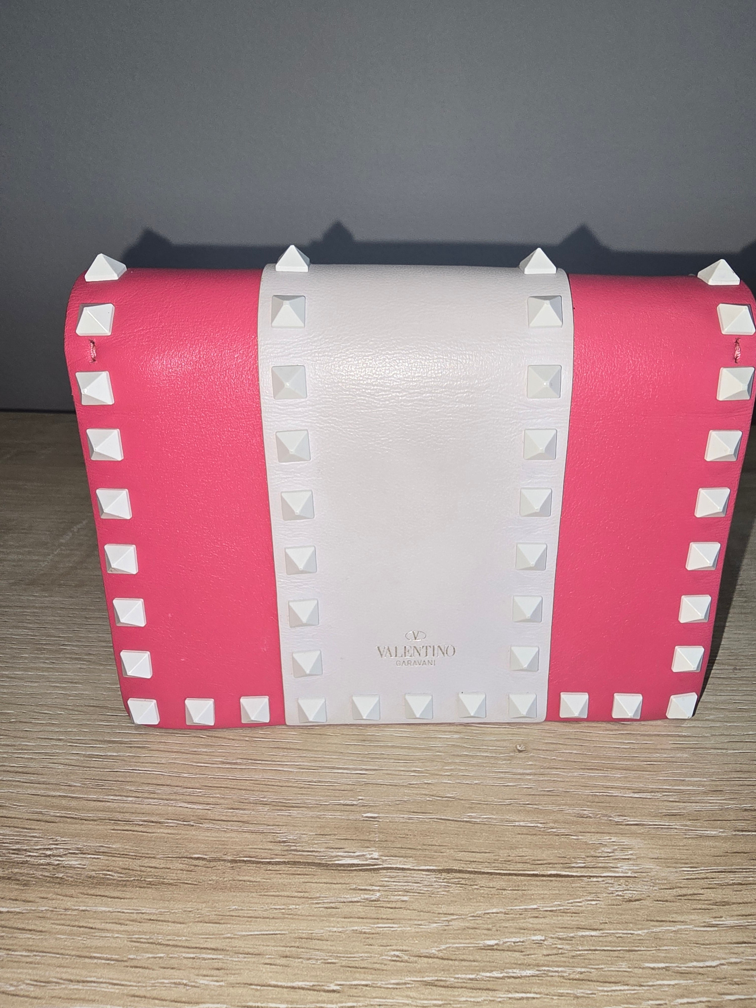 Valentino Garavani Free Rockstud Colorblock Mini Bag — Pink & White