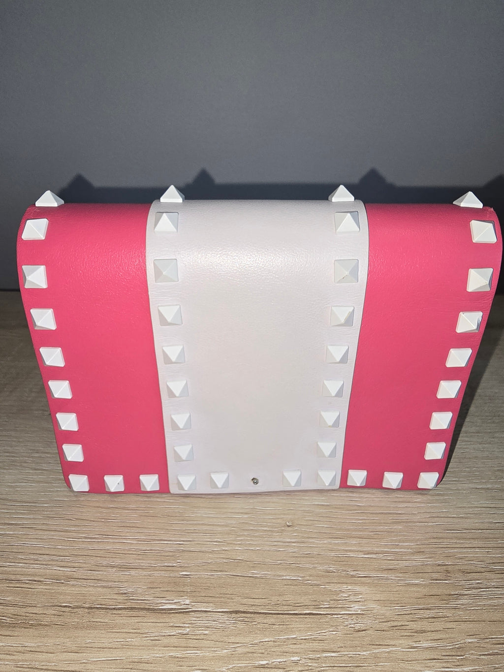 Valentino Garavani Free Rockstud Colorblock Mini Bag — Pink & White