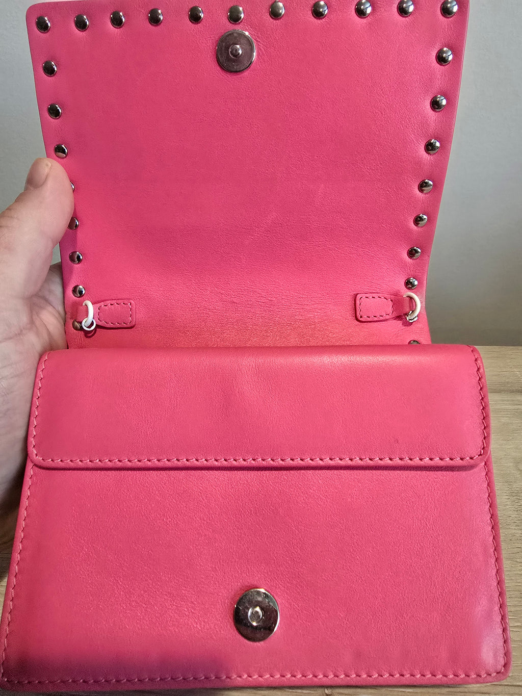 Valentino Garavani Free Rockstud Colorblock Mini Bag — Pink & White