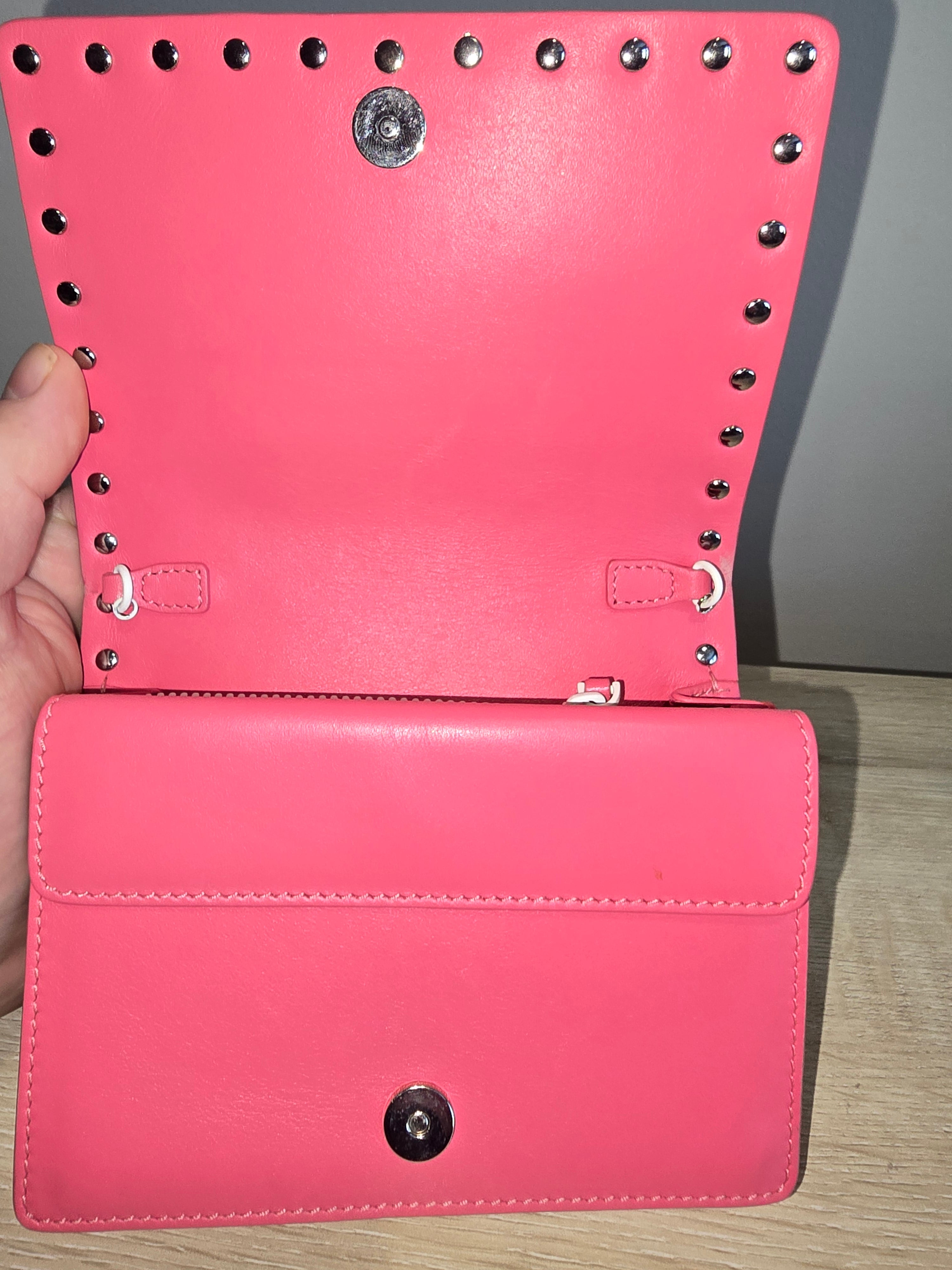 Valentino Garavani Free Rockstud Colorblock Mini Bag — Pink & White