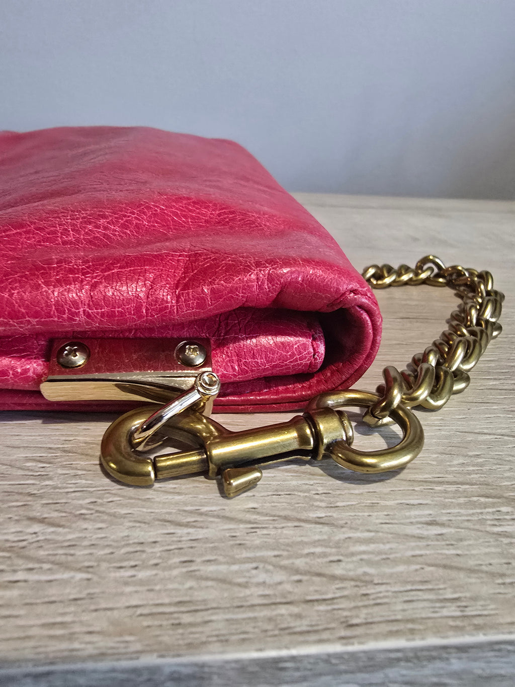 Balenciaga Giant Envelope Clutch — Pink with Gold Hardware