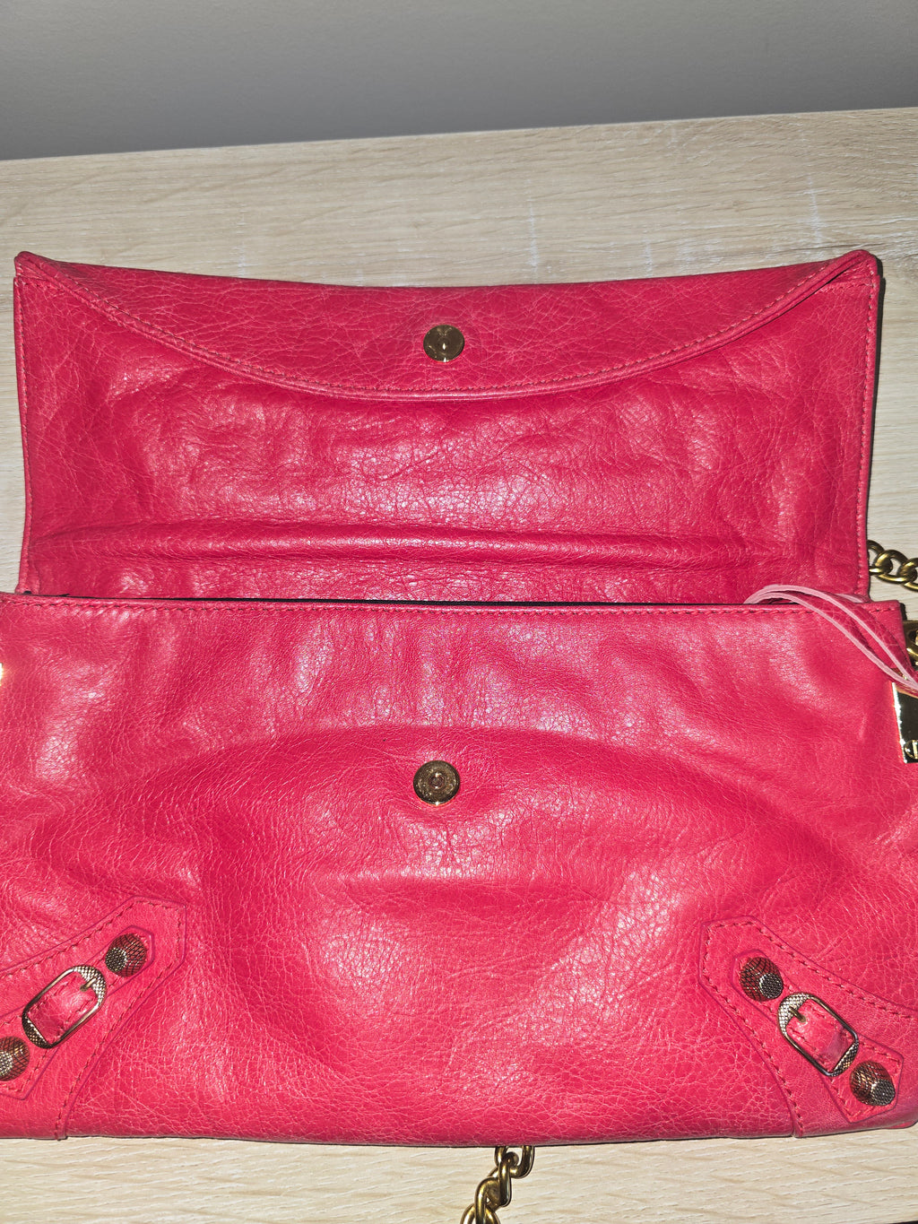 Balenciaga Giant Envelope Clutch — Pink with Gold Hardware