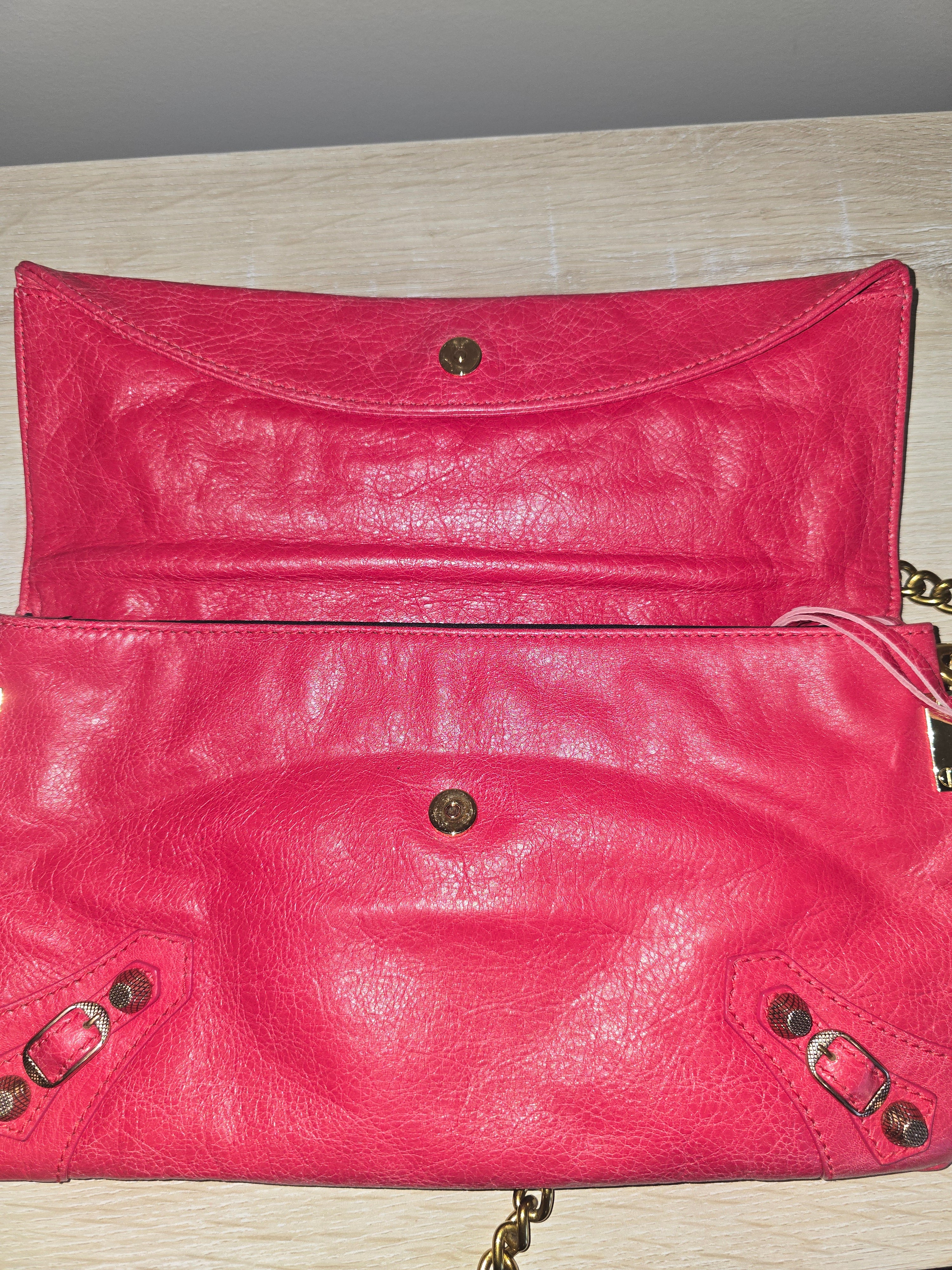 Balenciaga Giant Envelope Clutch — Pink with Gold Hardware