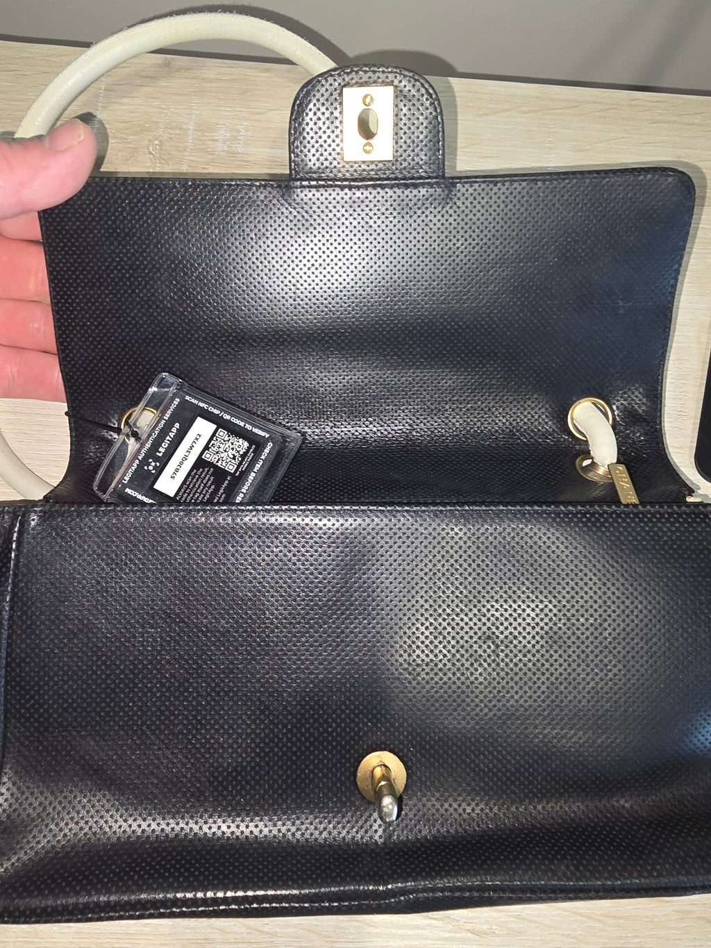 Chanel Vintage Flap Shoulder Bag — Black Perforated Leather
