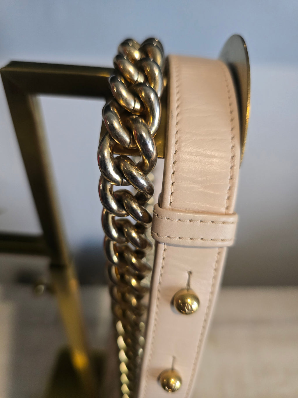 Chanel Small Château Boy Bag — Beige Woven Leather with Gold Hardware