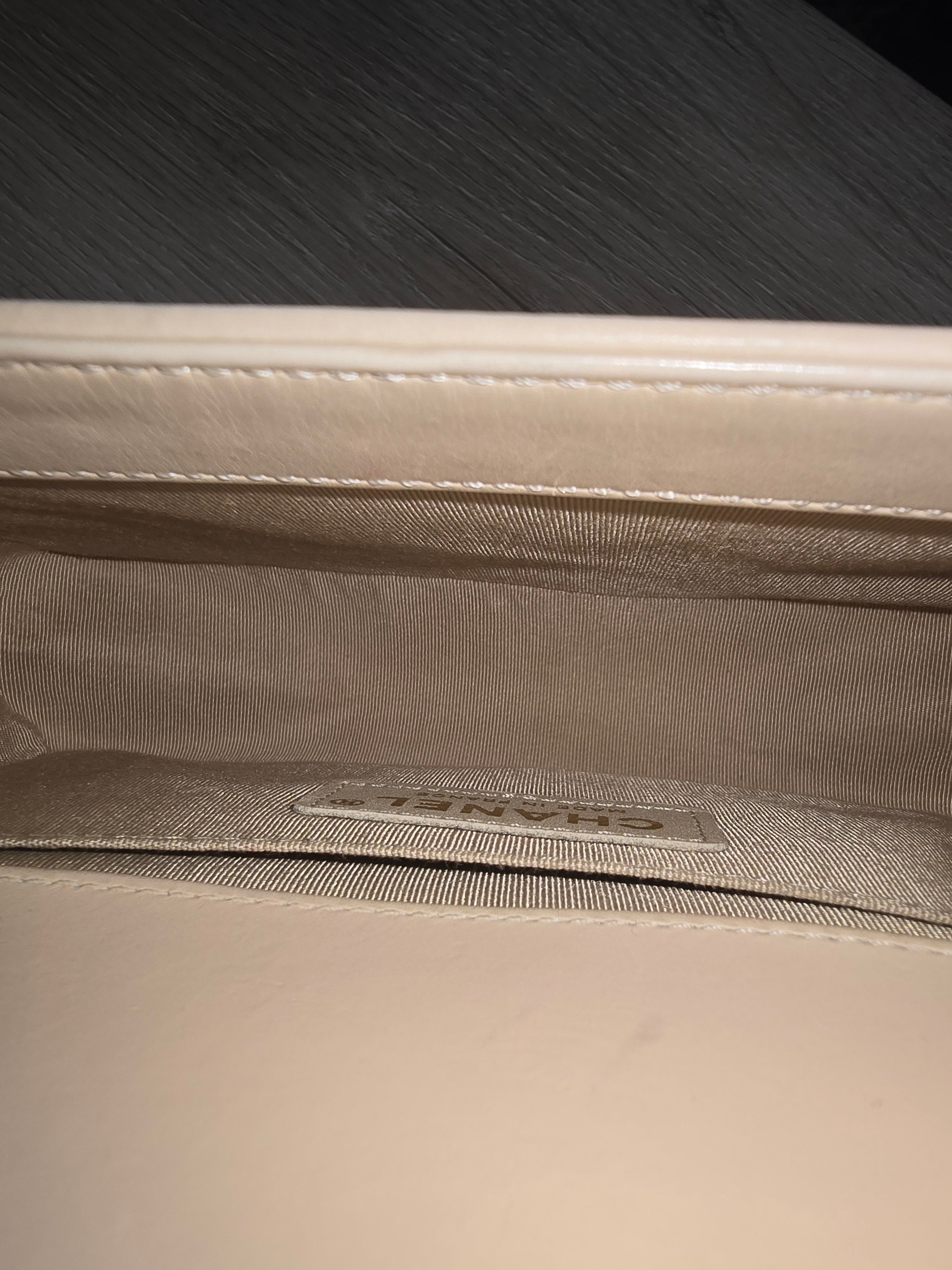 Chanel Small Château Boy Bag — Beige Woven Leather with Gold Hardware
