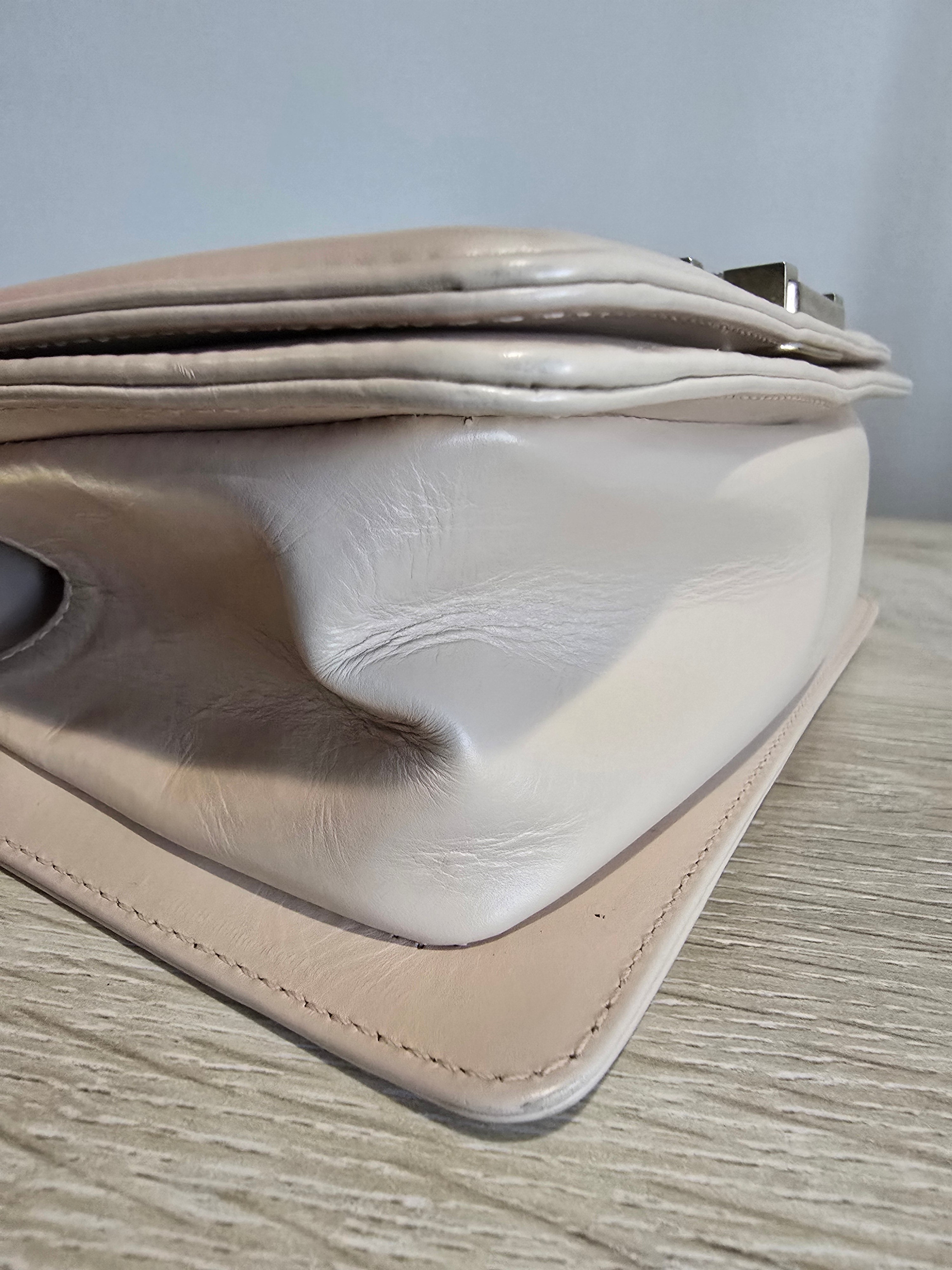 Chanel Small Château Boy Bag — Beige Woven Leather with Gold Hardware