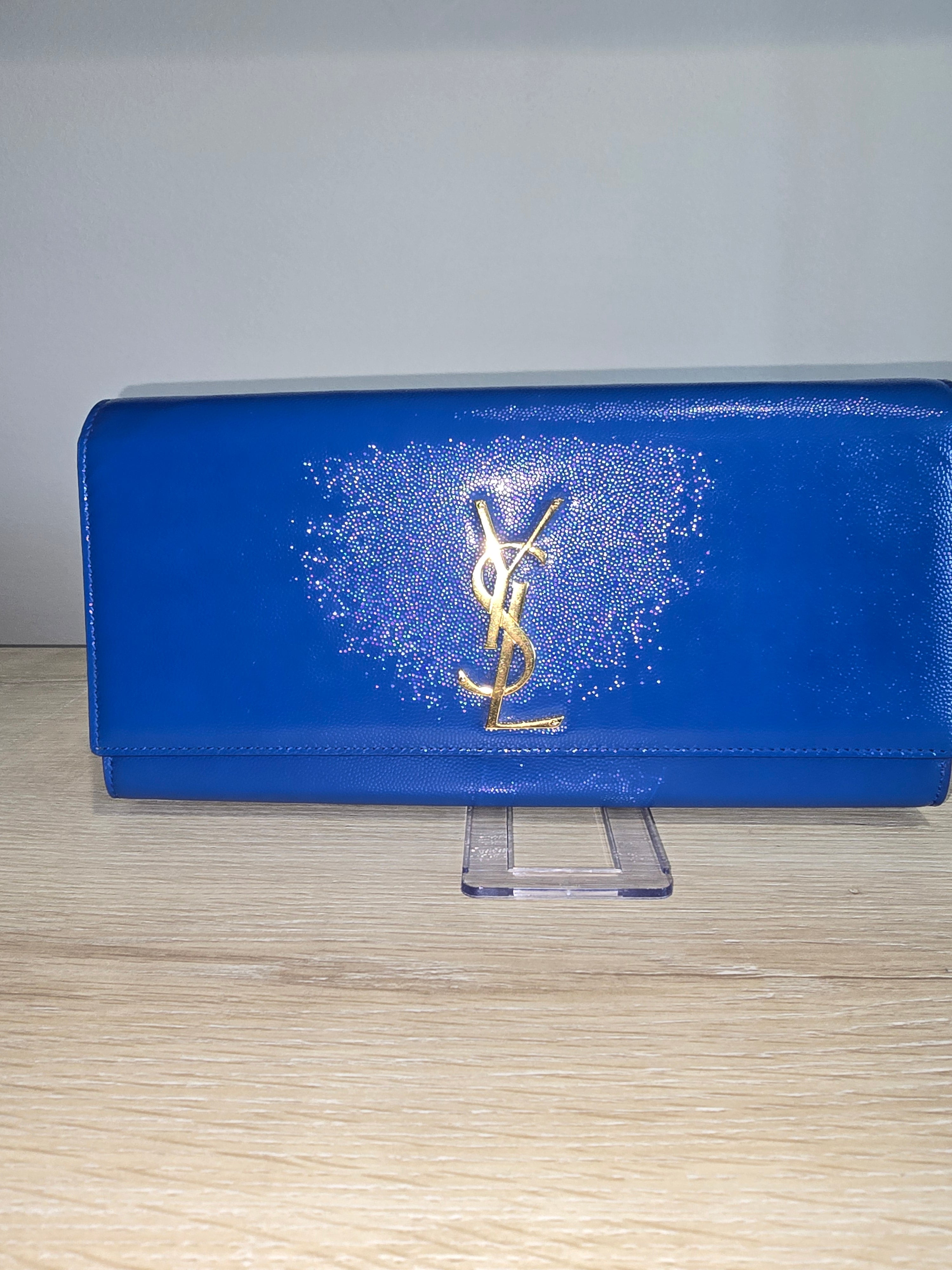 Saint Laurent Grain de Poudre Monogram Cassandre Clutch
