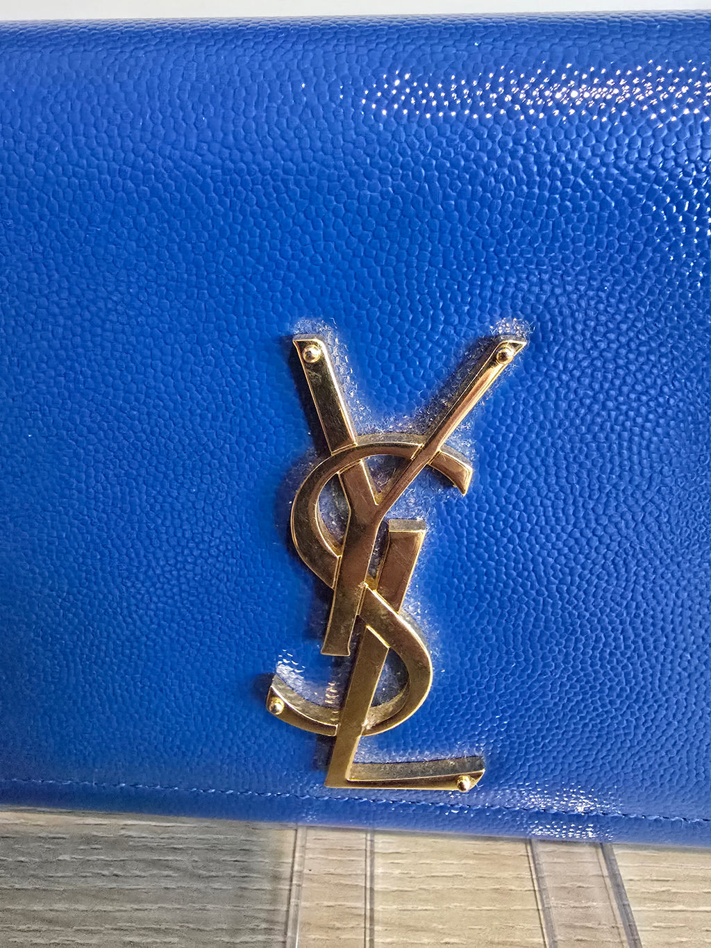 Saint Laurent Grain de Poudre Monogram Cassandre Clutch