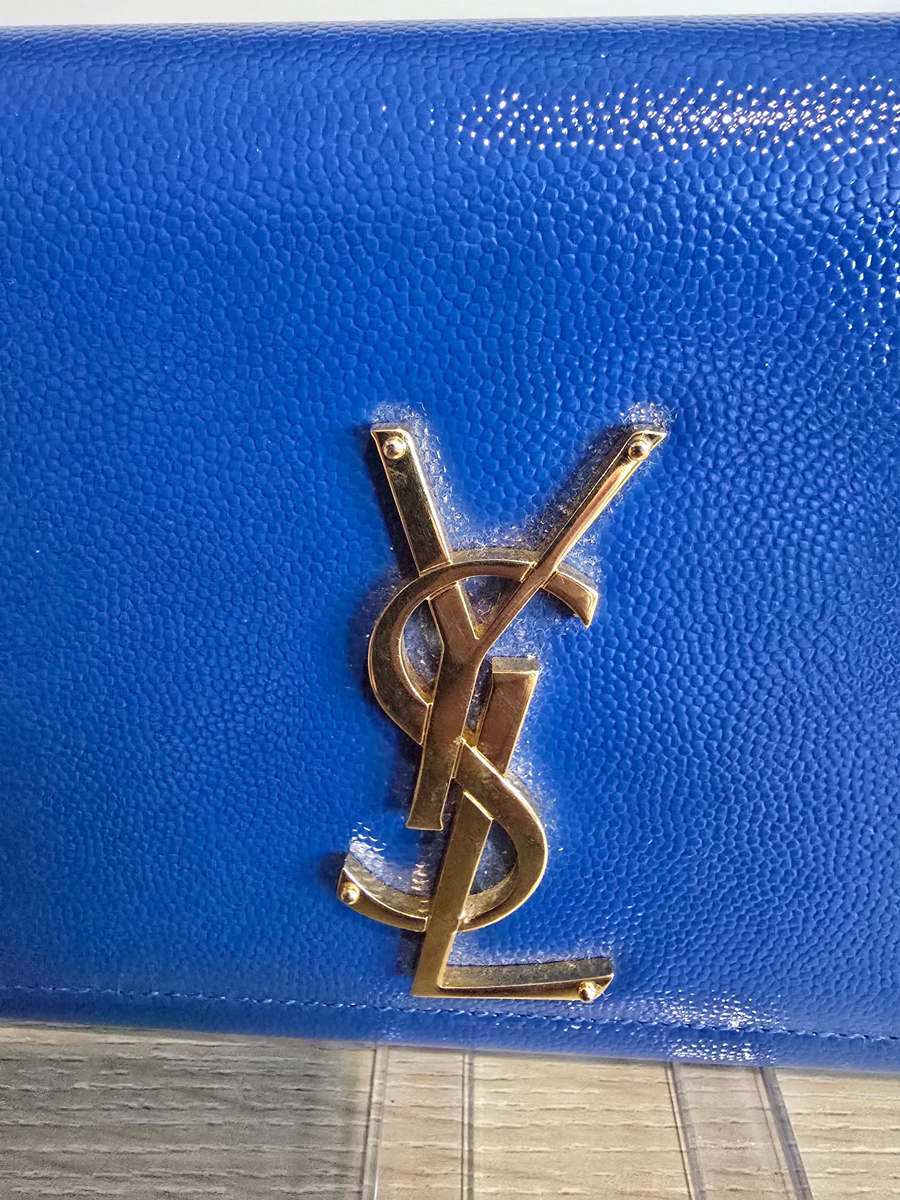 Saint Laurent Grain de Poudre Monogram Cassandre Clutch