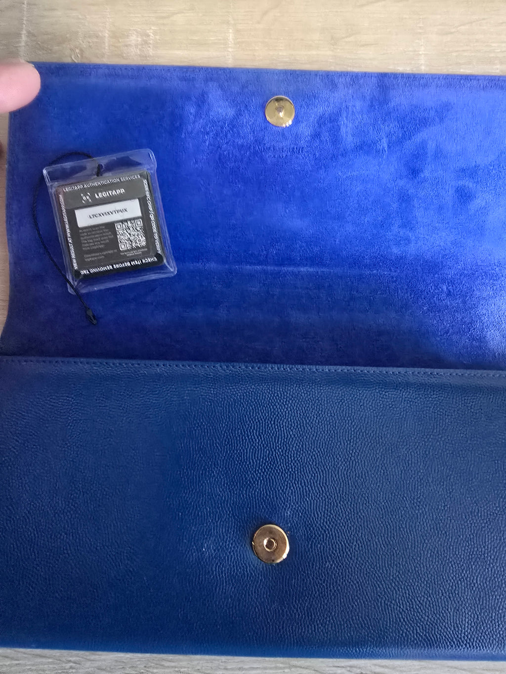 Saint Laurent Grain de Poudre Monogram Cassandre Clutch