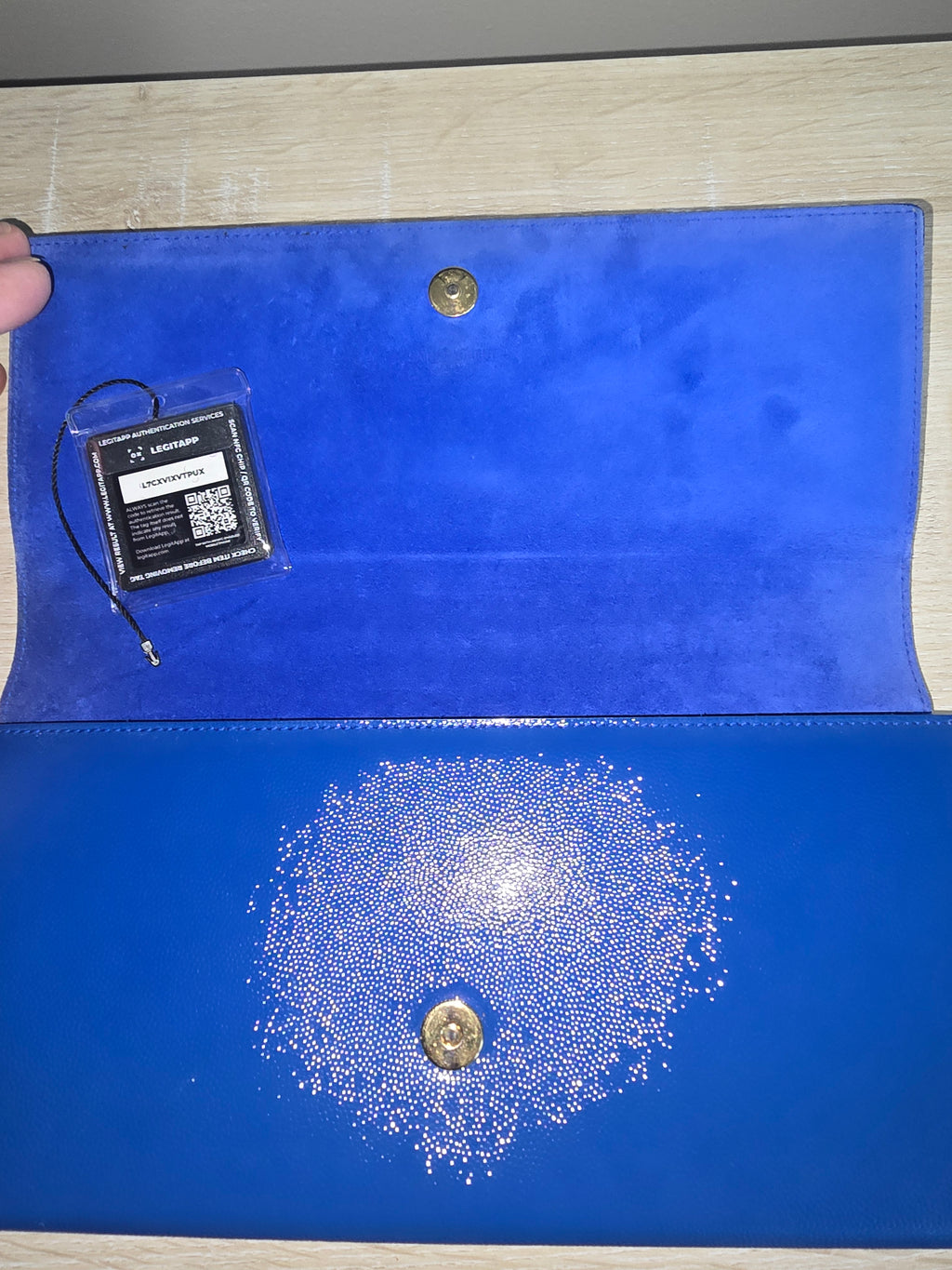 Saint Laurent Grain de Poudre Monogram Cassandre Clutch