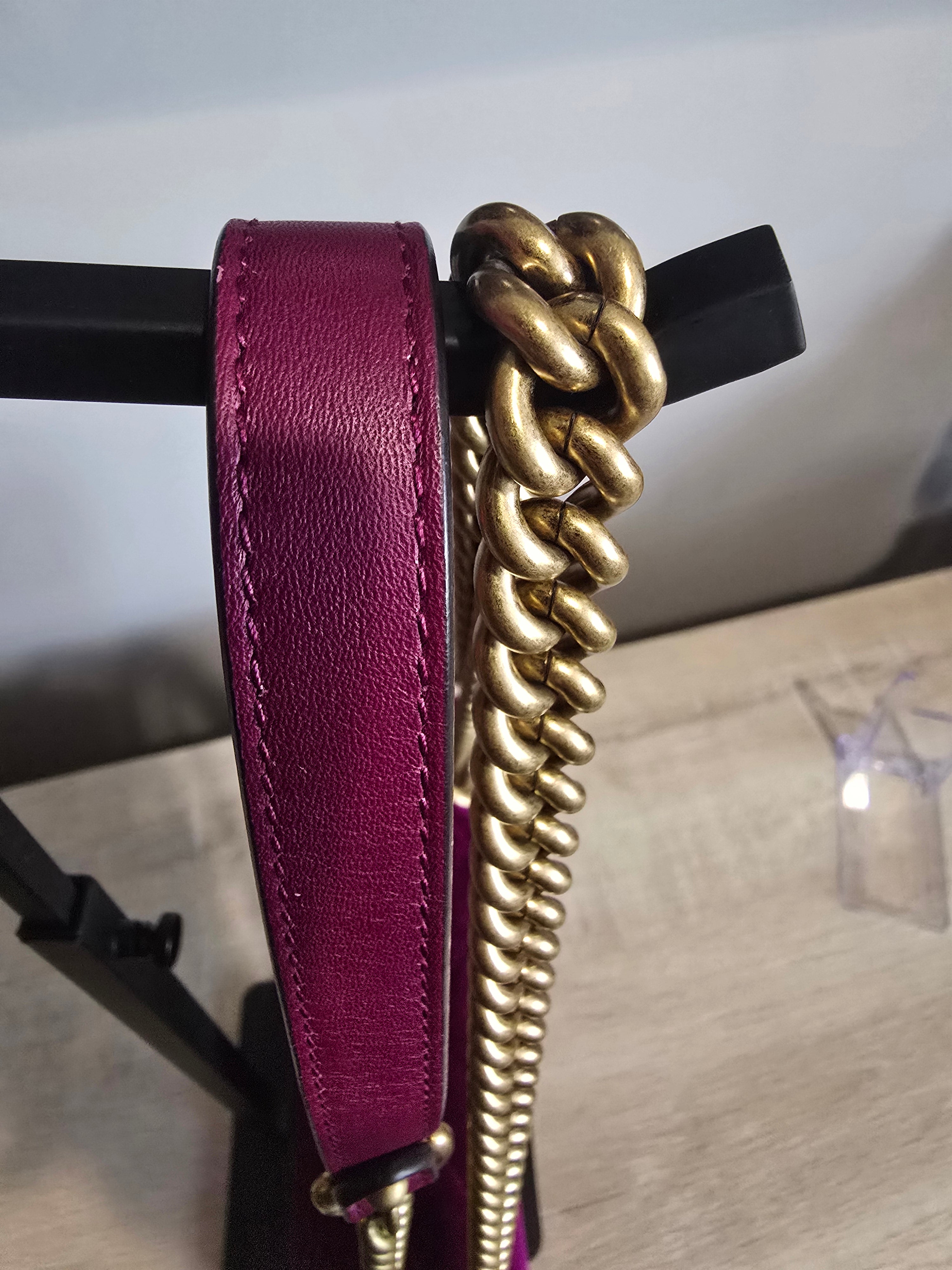 Gucci Velvet Matelassé Medium GG Marmont Shoulder Bag — Violet Cyclamen