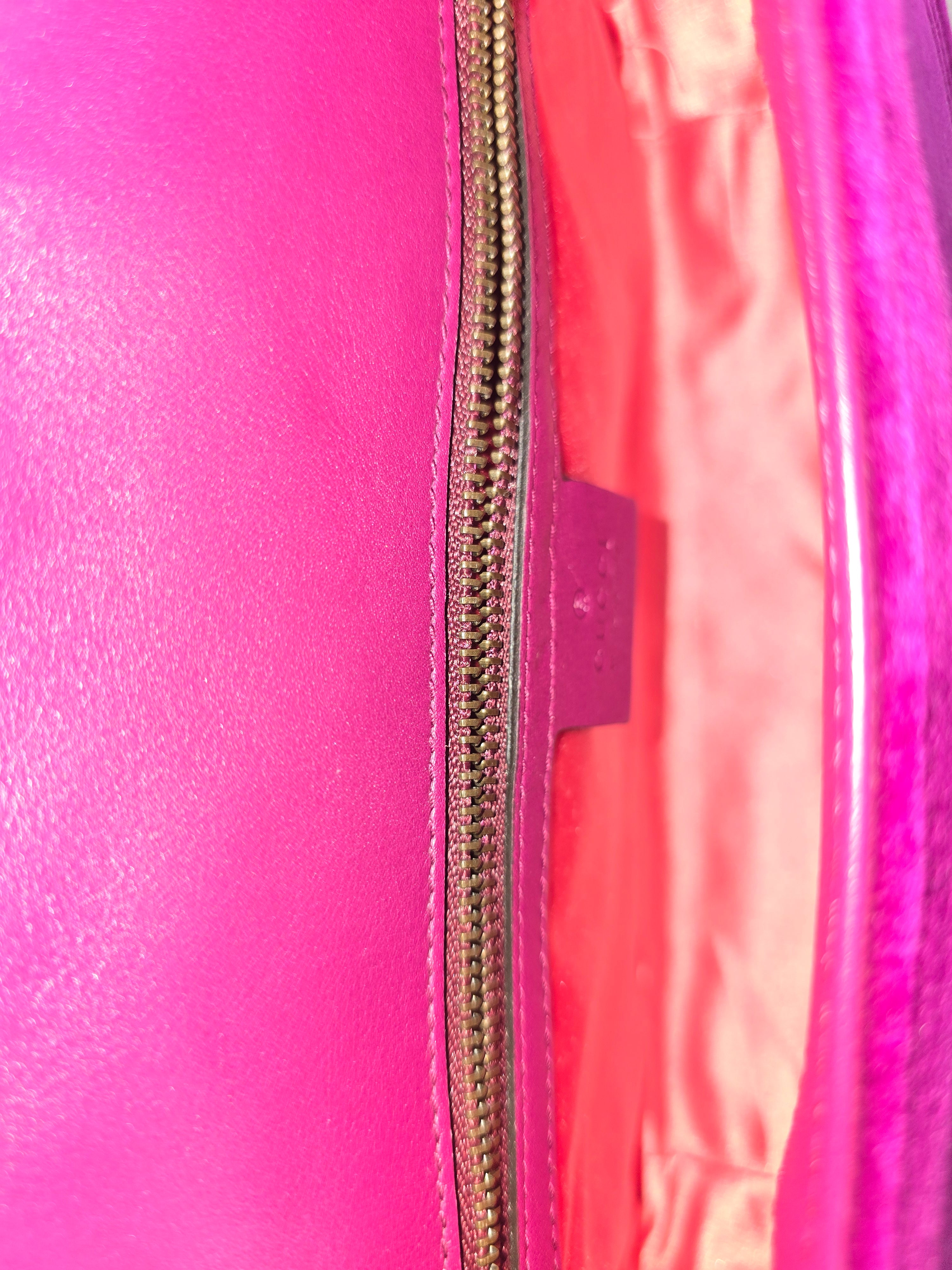 Gucci Velvet Matelassé Medium GG Marmont Shoulder Bag — Violet Cyclamen