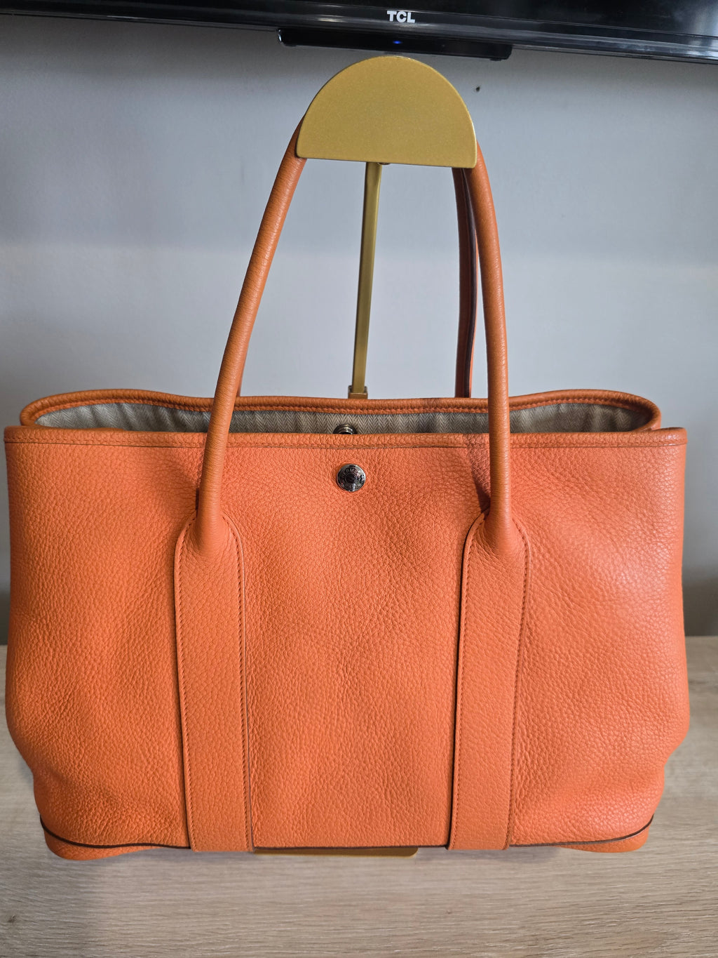 Hermès Leather Garden Party 36 Orange