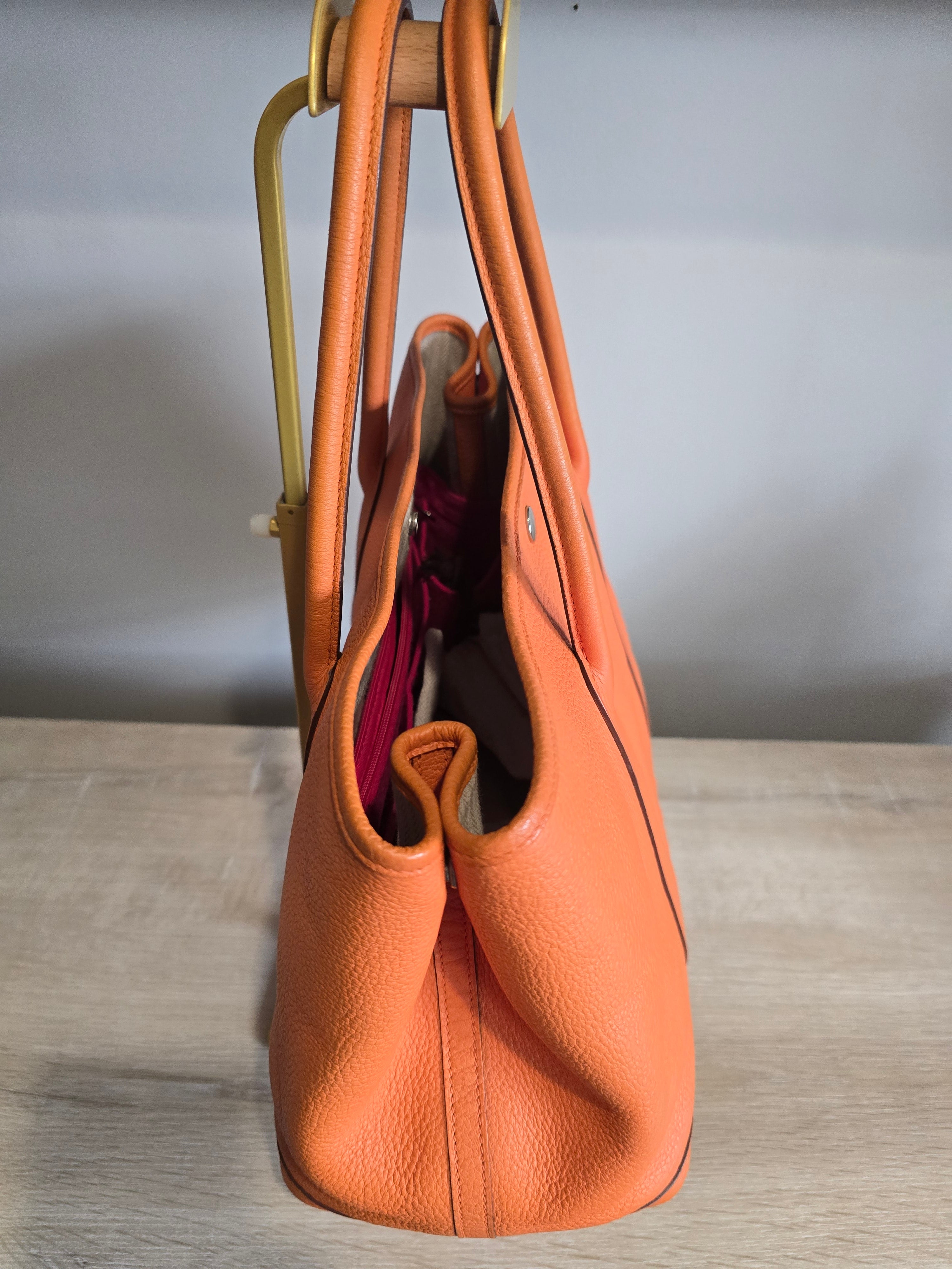 Hermès Leather Garden Party 36 Orange