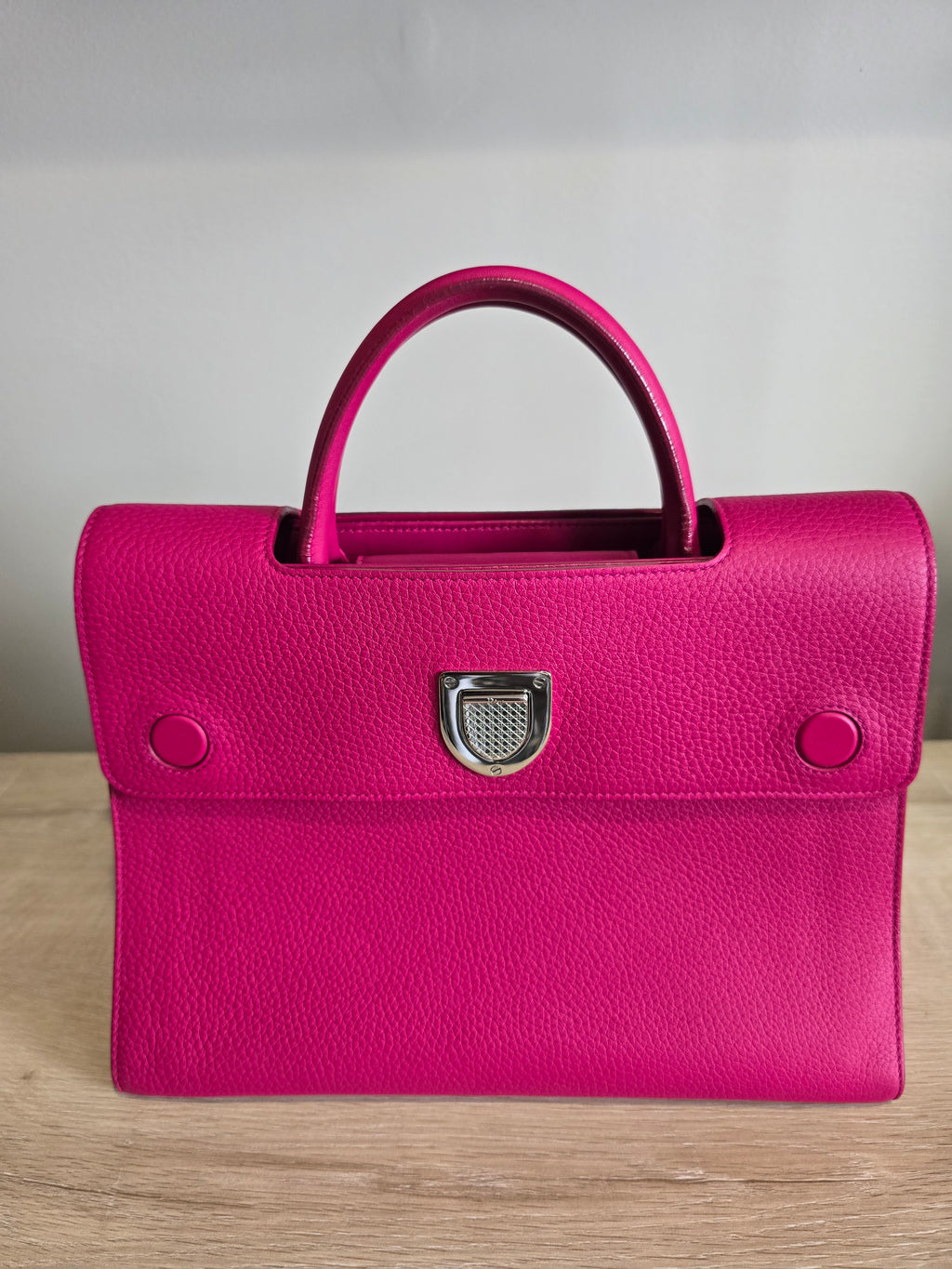 Christian Dior Medium Pink Pebbled Leather Diorever Bag