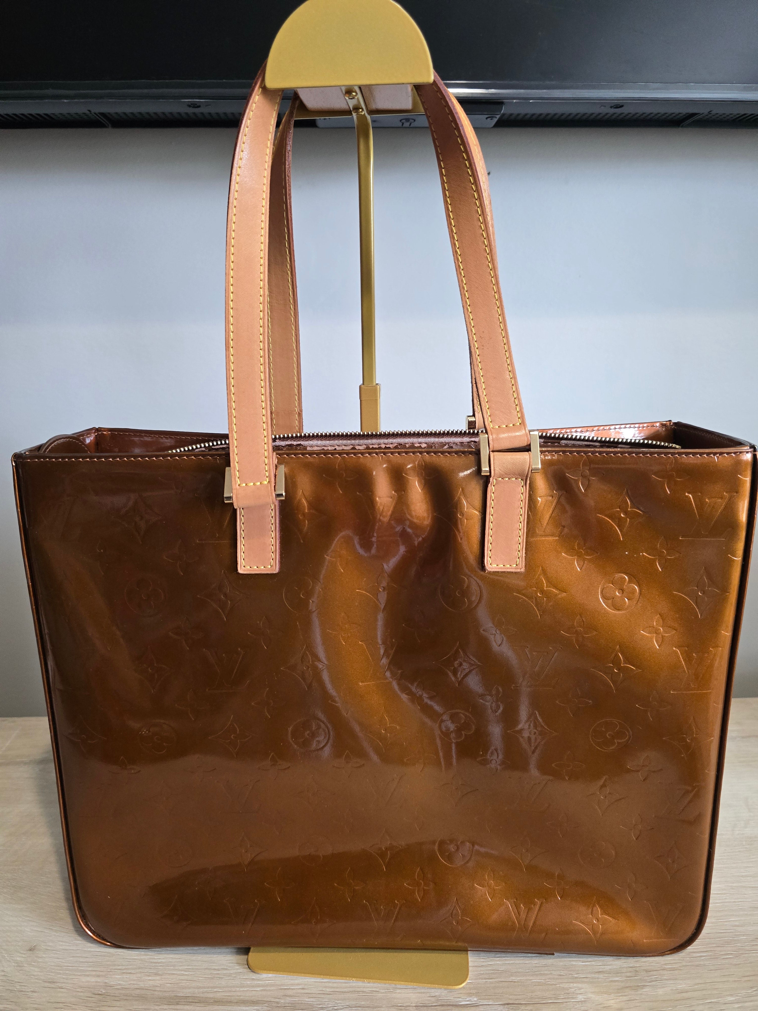 Louis Vuitton Monogram Vernis Columbus Tote — Copper/Brown