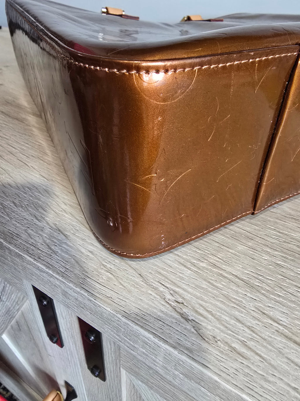 Louis Vuitton Monogram Vernis Columbus Tote — Copper/Brown