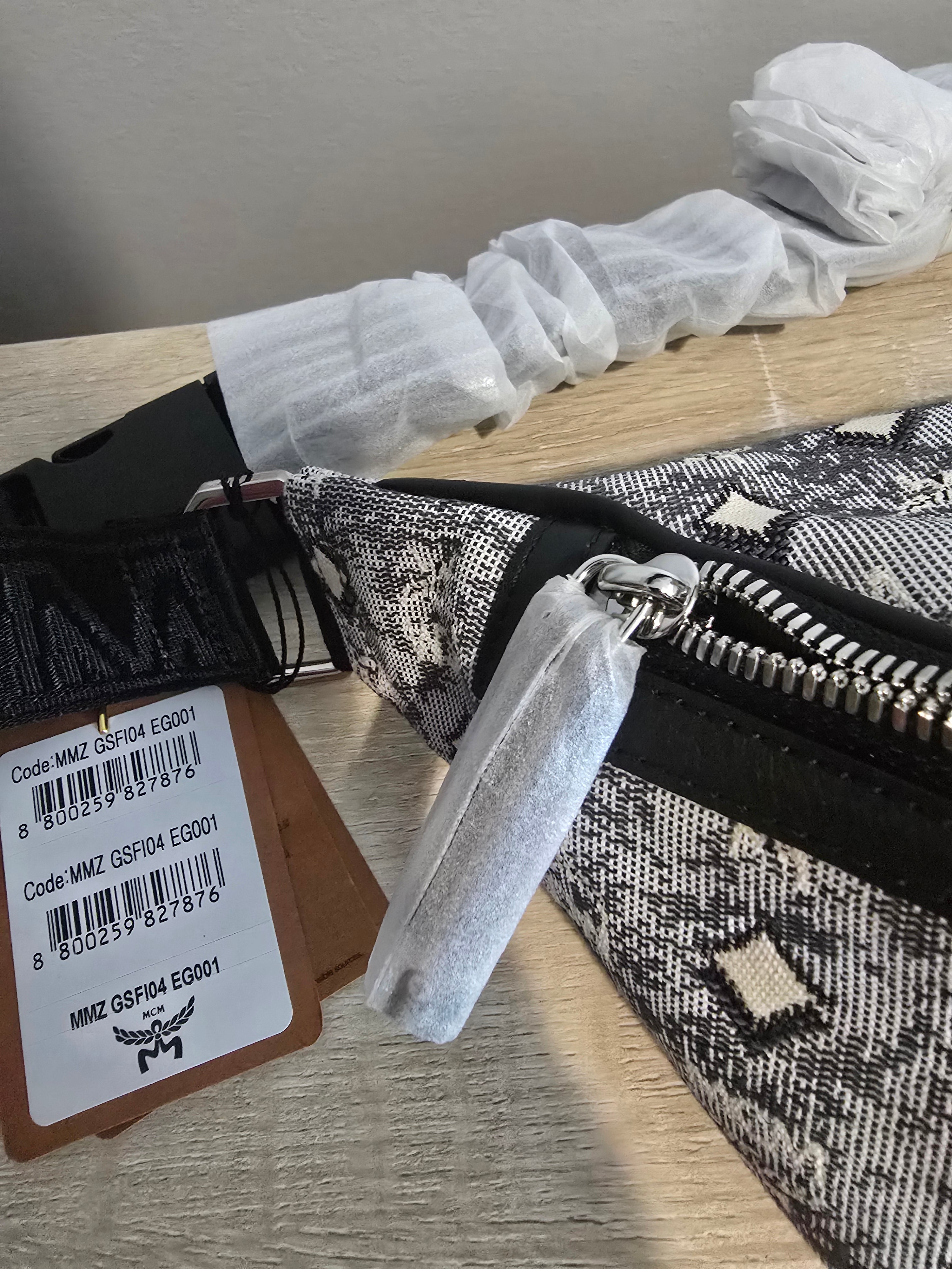 MCM Fursten Belt Bag — Grey & Black