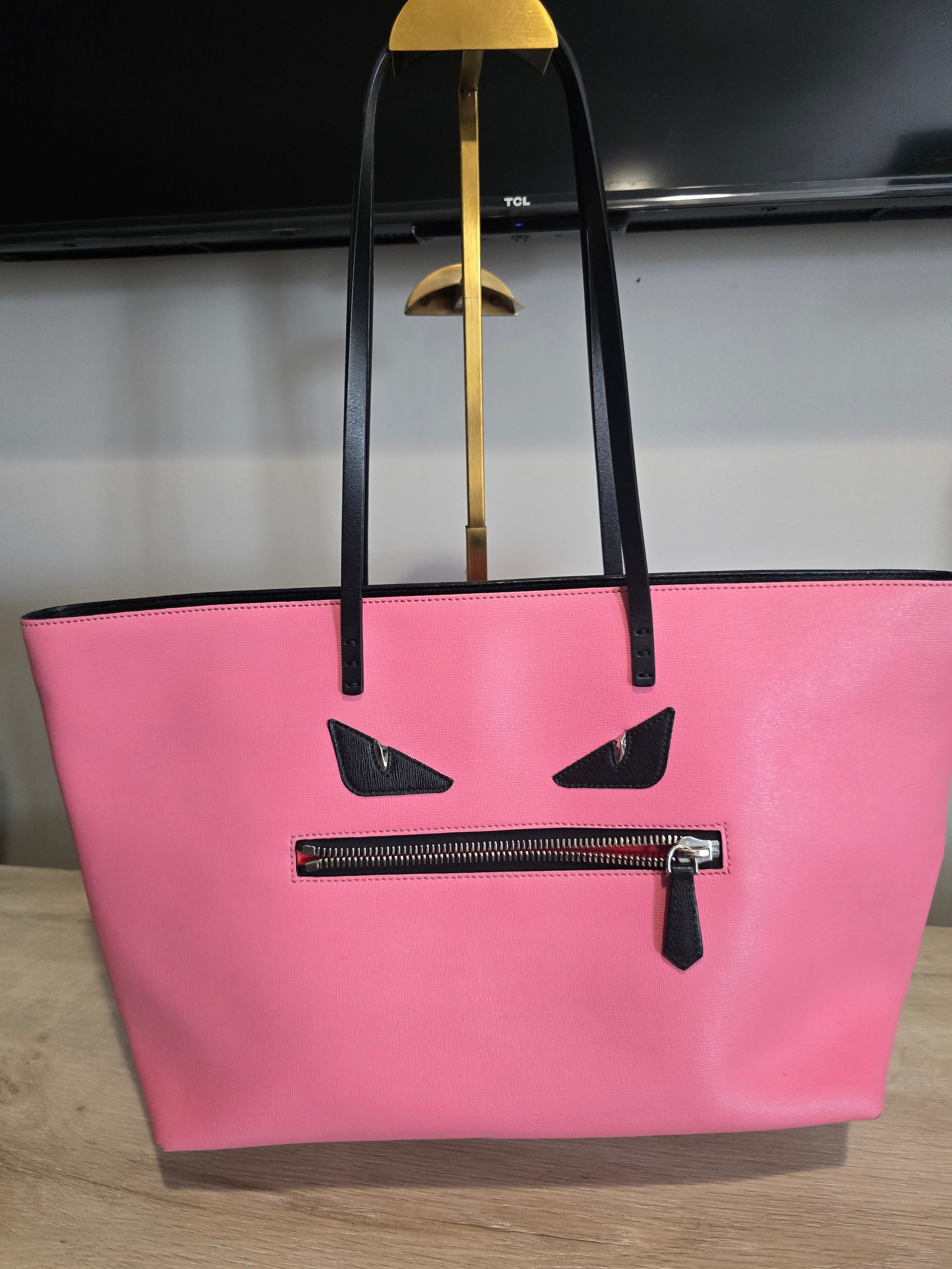 Fendi Monsters Roll Tote — Pink