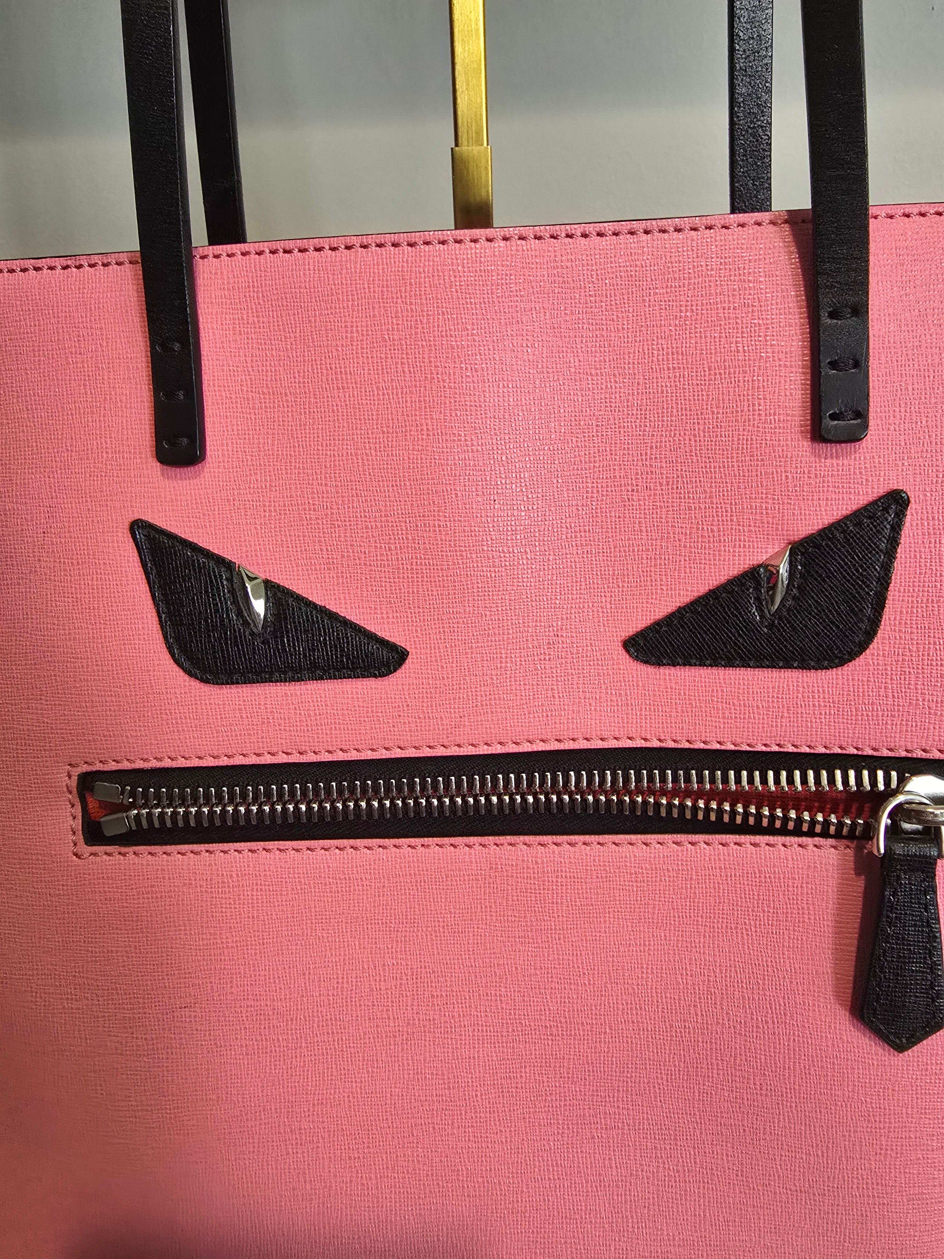 Fendi Monsters Roll Tote — Pink