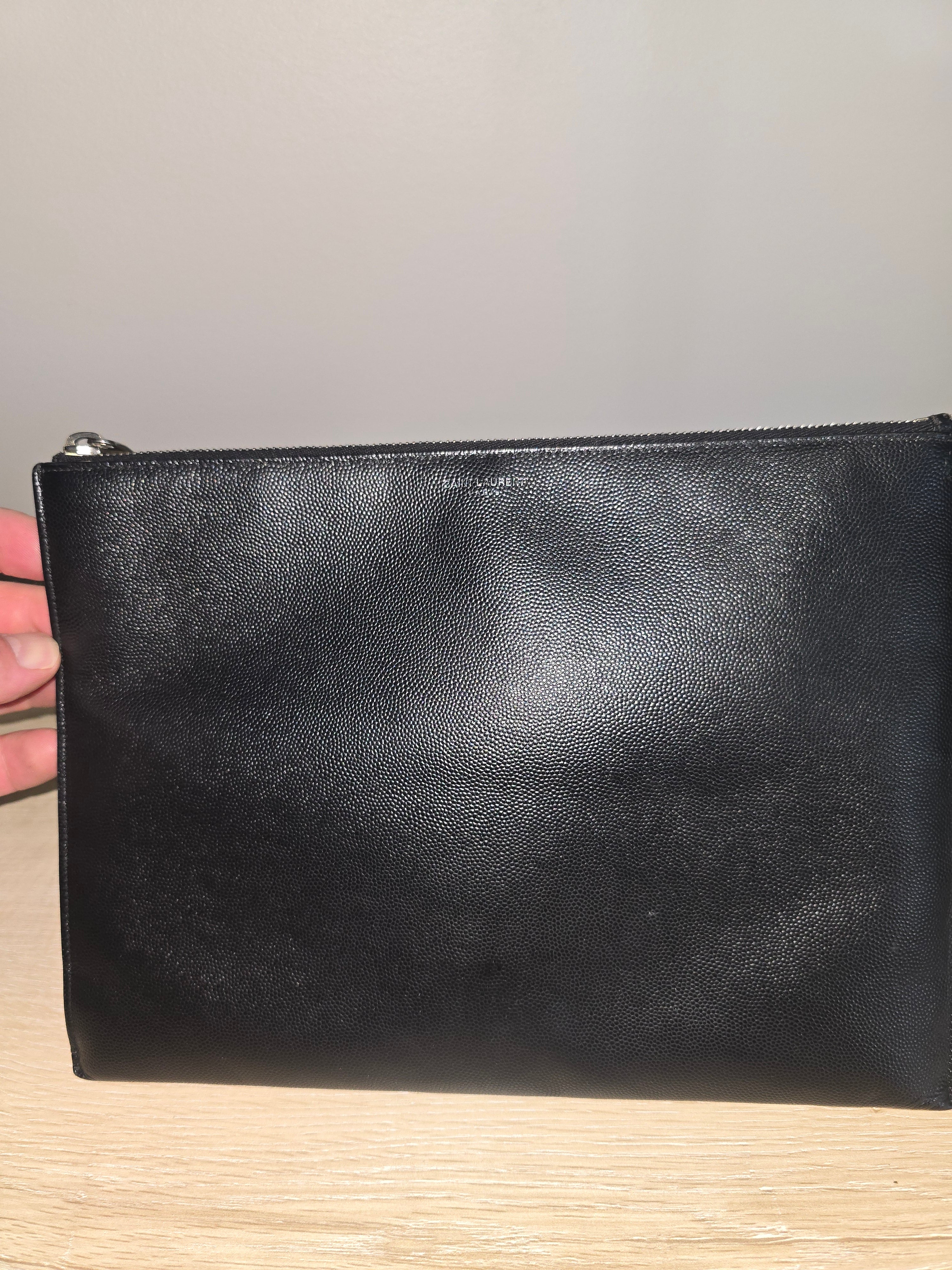 Saint Laurent Black Caviar Leather Clutch