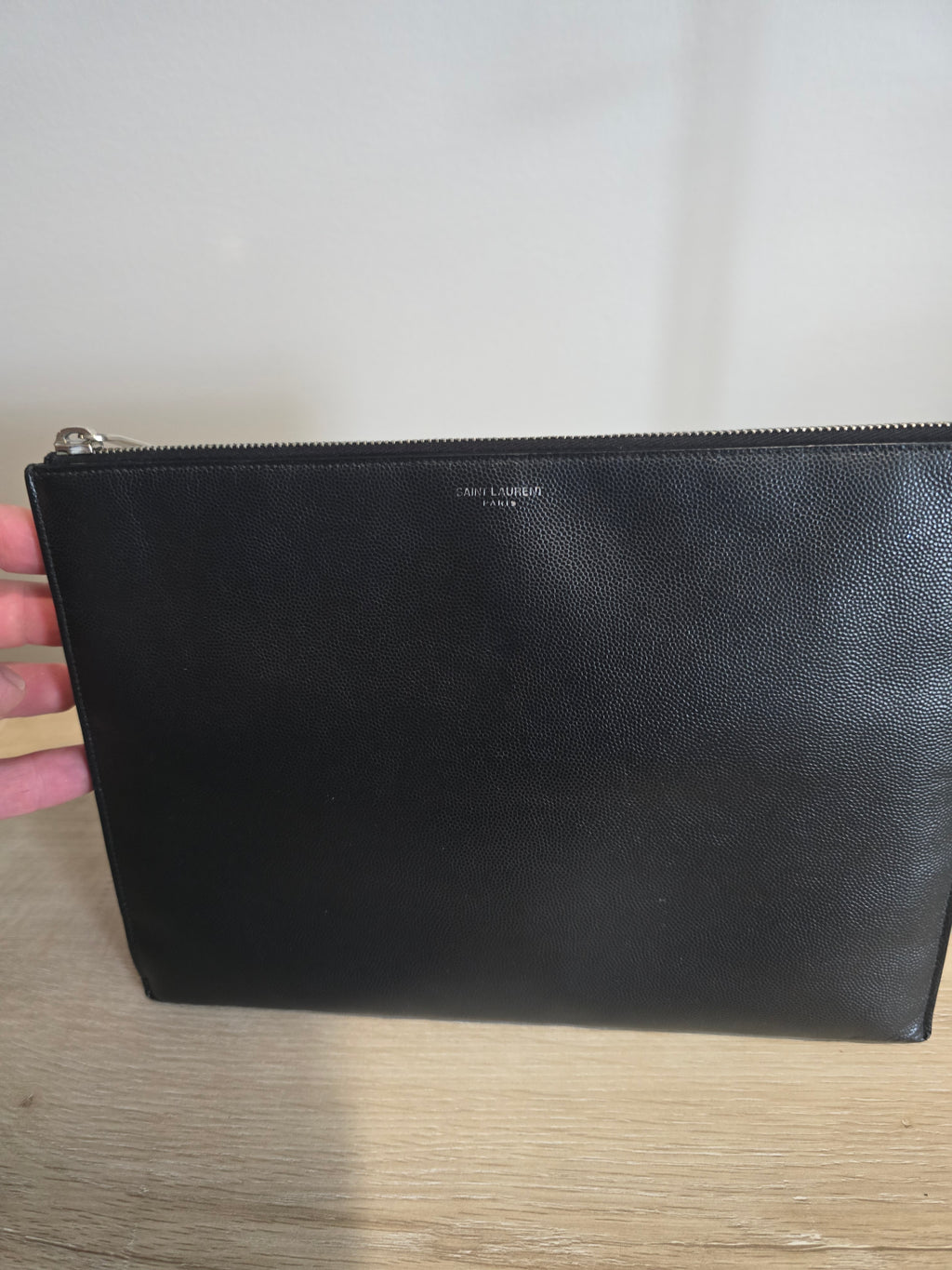 Saint Laurent Black Caviar Leather Clutch