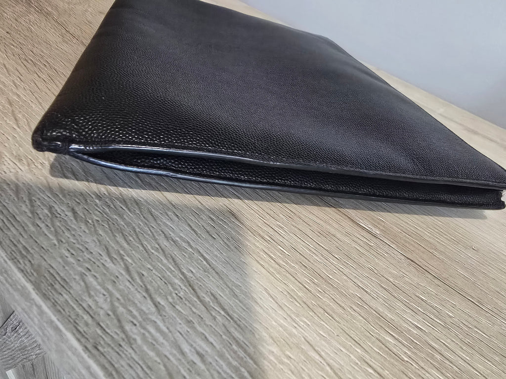 Saint Laurent Black Caviar Leather Clutch