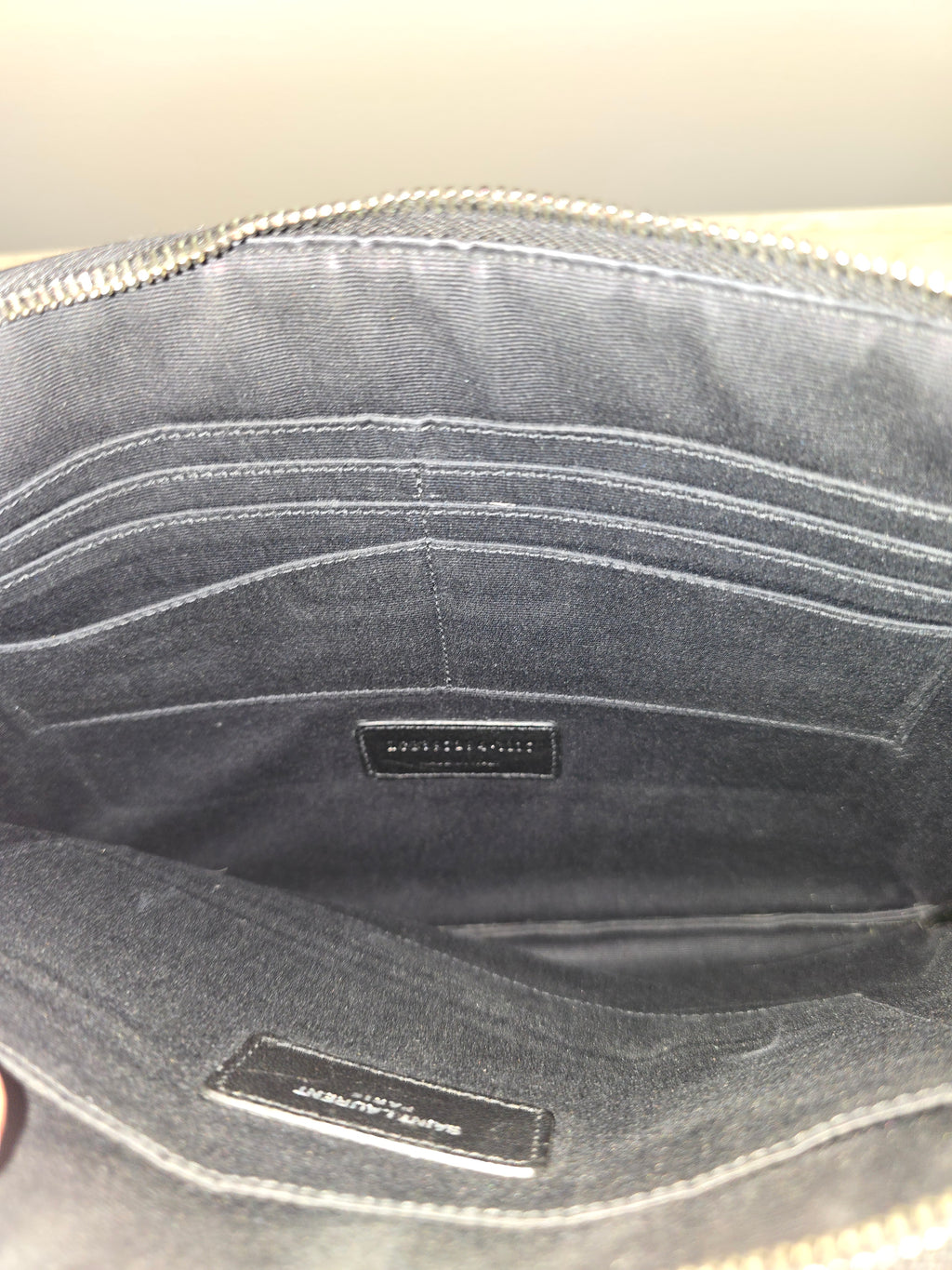 Saint Laurent Black Caviar Leather Clutch