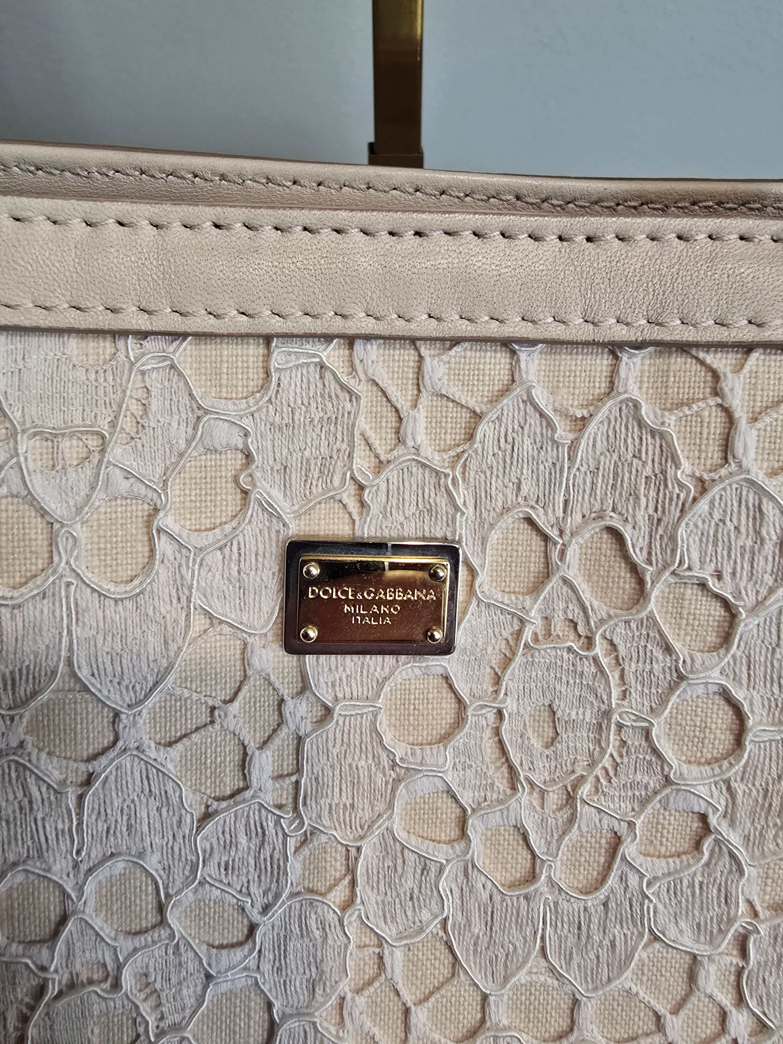 Dolce & Gabbana Lace Tote — Light Pink