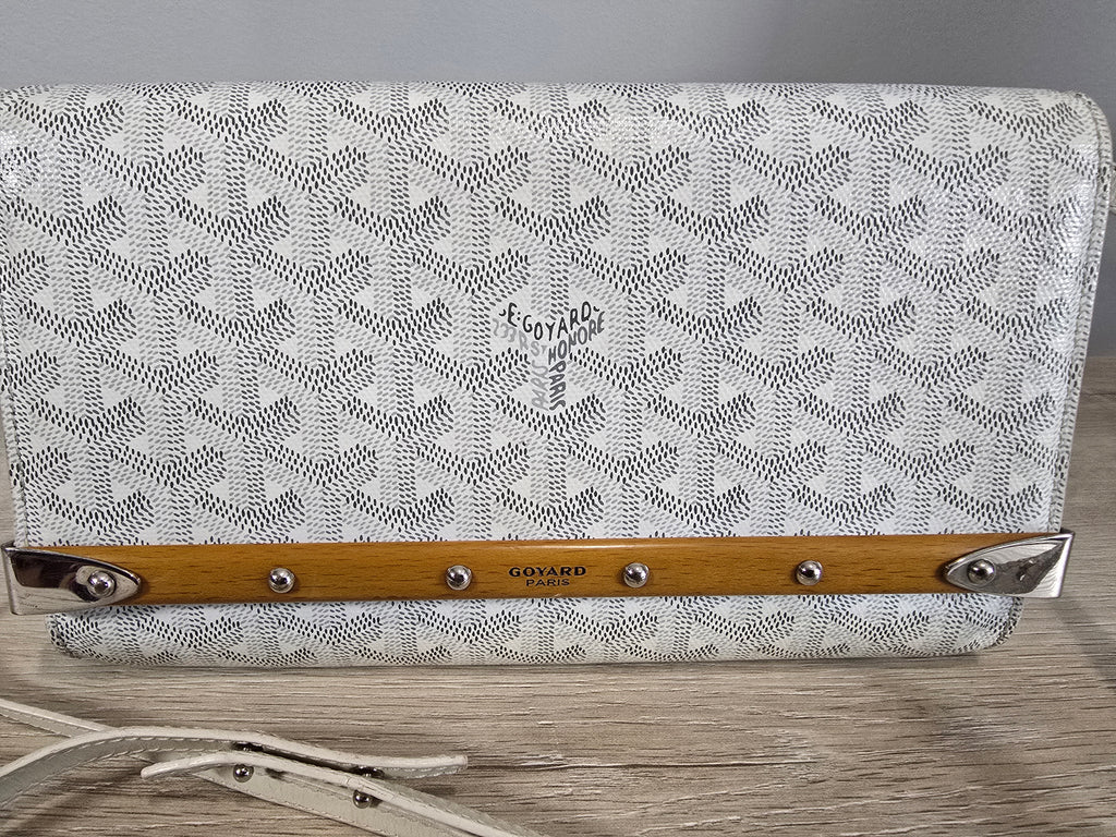 Goyard Goyardine Monte Carlo Bois Clutch White