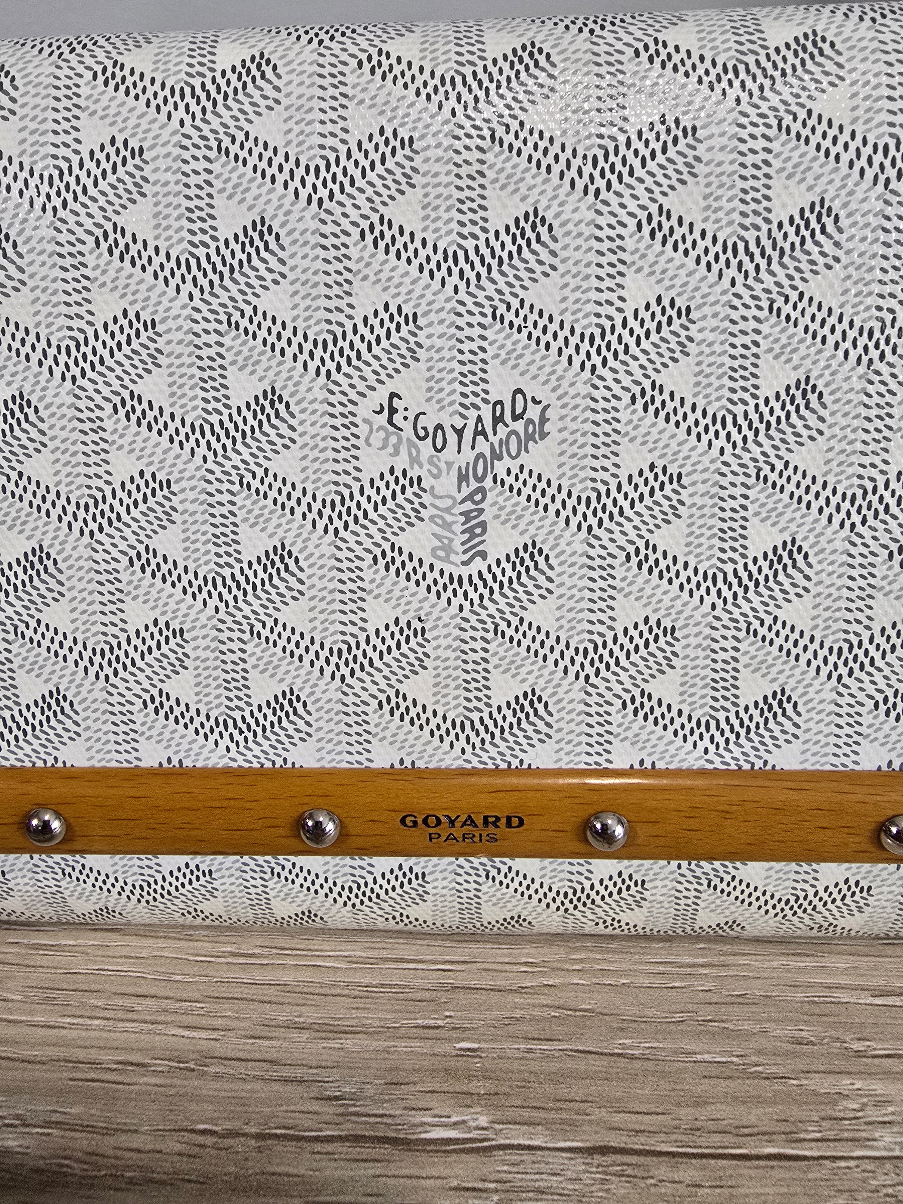 Goyard Goyardine Monte Carlo Bois Clutch White