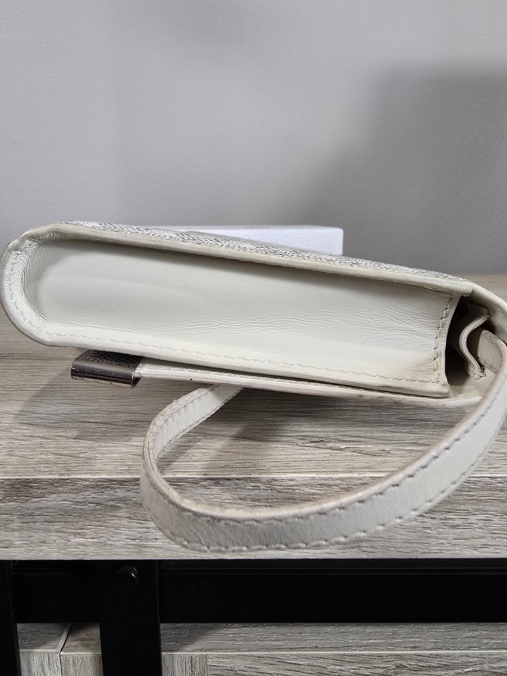 Goyard Goyardine Monte Carlo Bois Clutch White