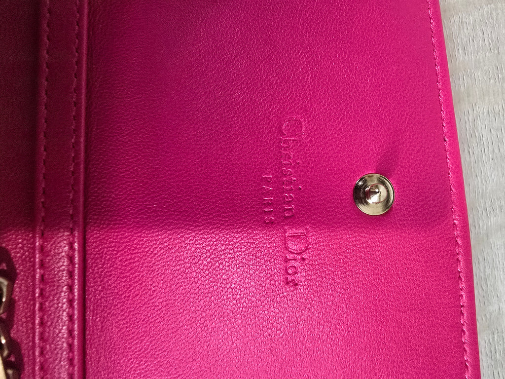 Christian Dior Miss Dior Wallet on Chain Fuchsia Cannage Quilted Leather