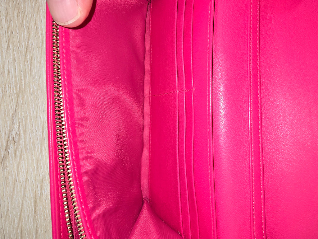 Christian Dior Miss Dior Wallet on Chain Fuchsia Cannage Quilted Leather