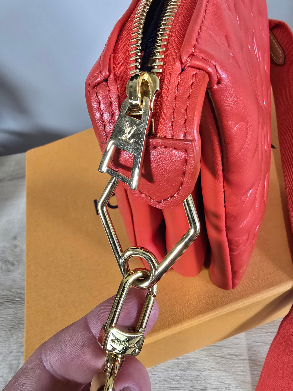 Louis Vuitton Coussin PM Embossed Lambskin Red